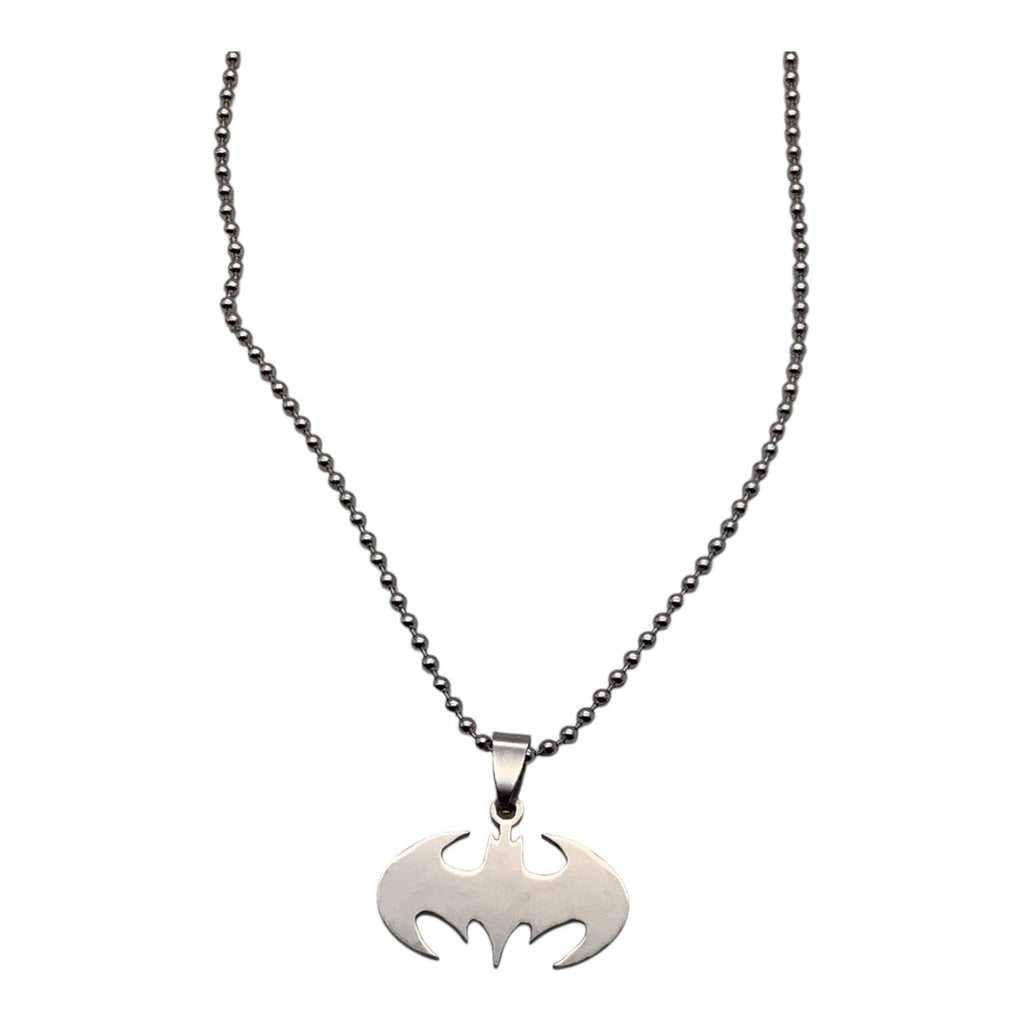 Batman Necklace Stainless Steel Comic Super Hero Pendant W/ Ball Chain For Men