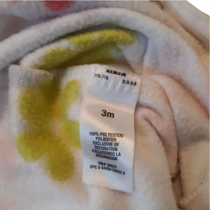 Baby Girls Floral Footed Sleep & Play Pajamas By Carters 3 Months Long Sleeves