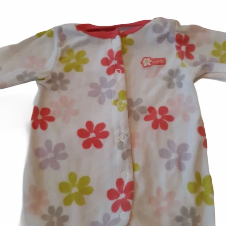 Baby Girls Floral Footed Sleep & Play Pajamas By Carters 3 Months Long Sleeves