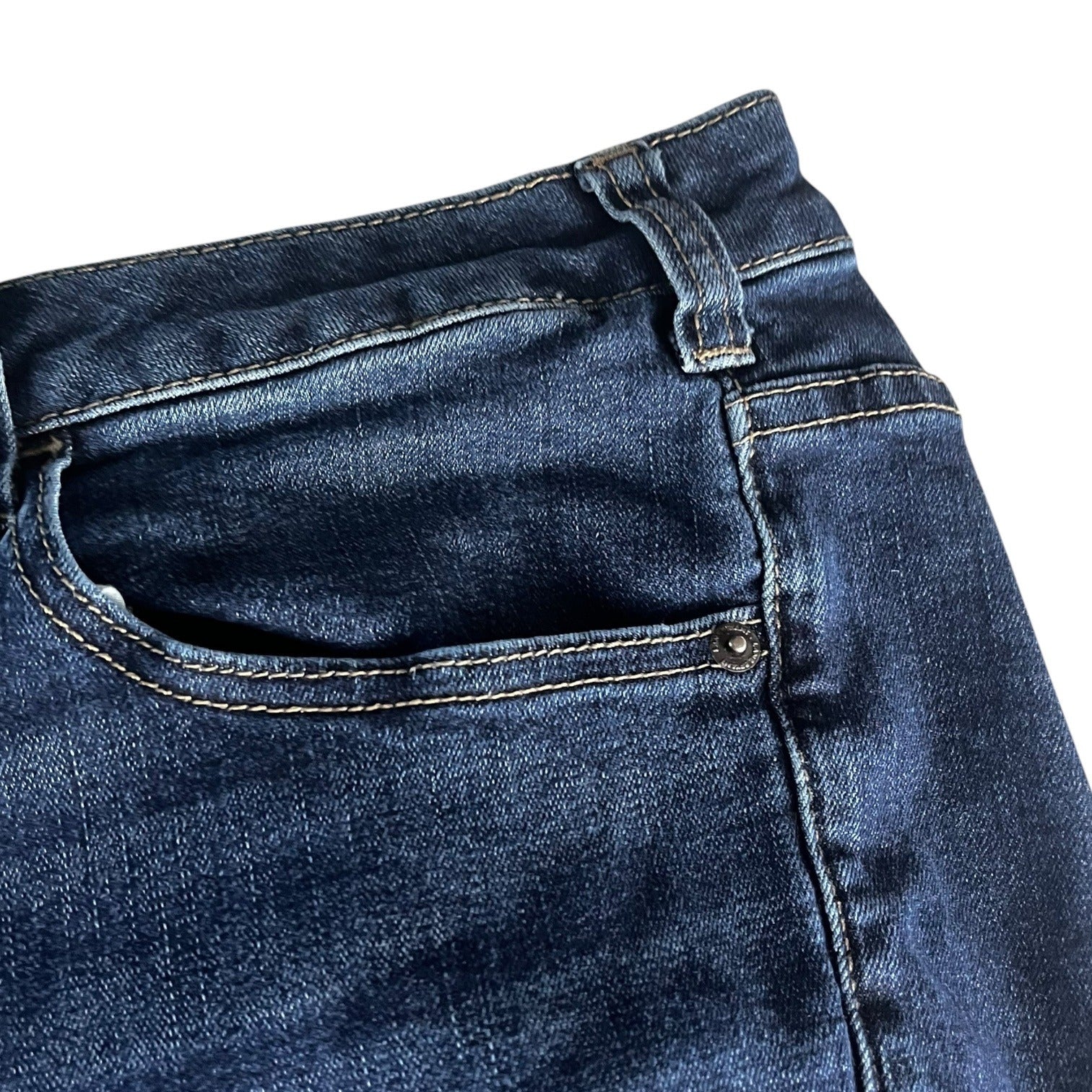 Venezia By Lane Bryant Denim Distressed Patchwork Jeans Womens Size 24 Blue