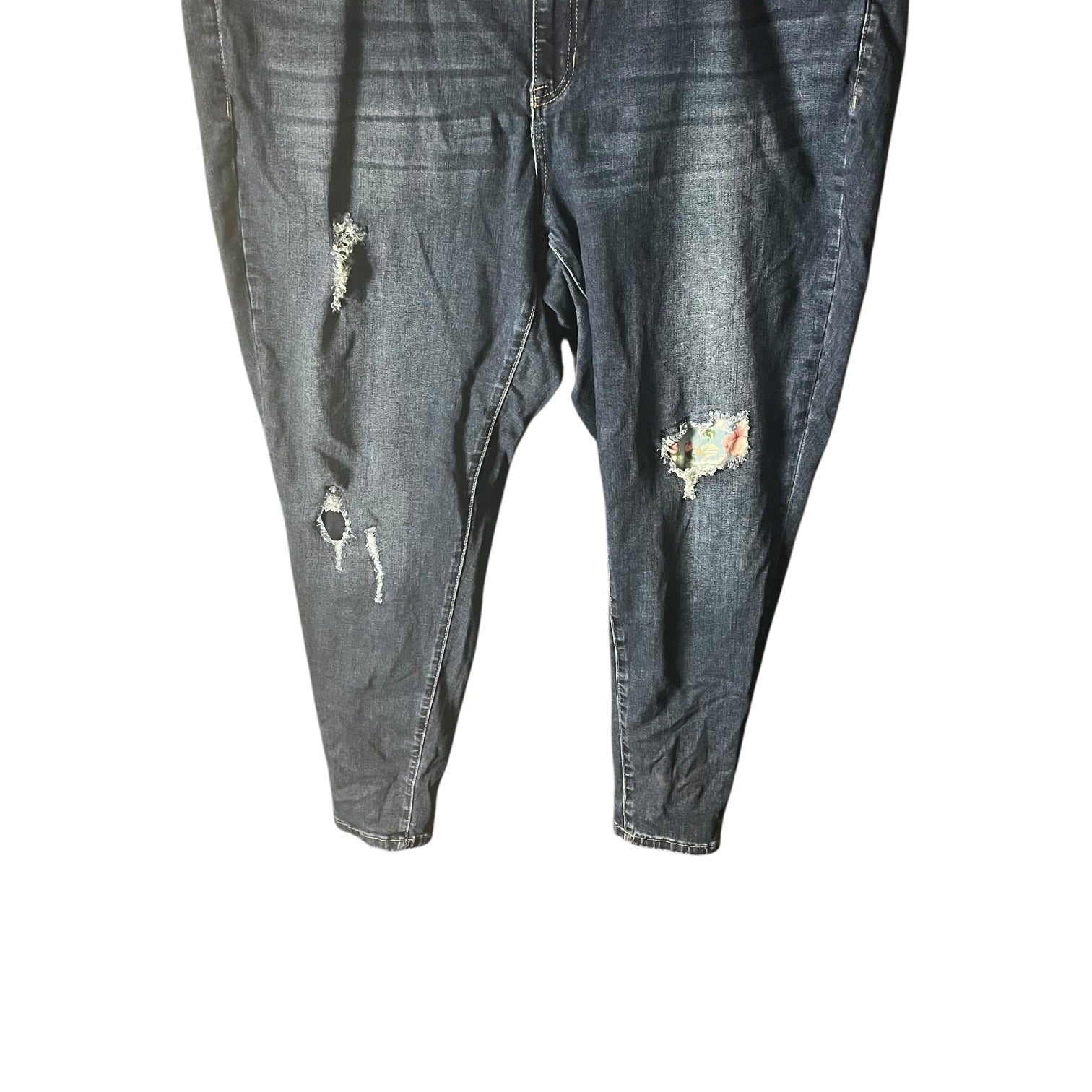 Venezia By Lane Bryant Denim Distressed Patchwork Jeans Womens Size 24 Blue