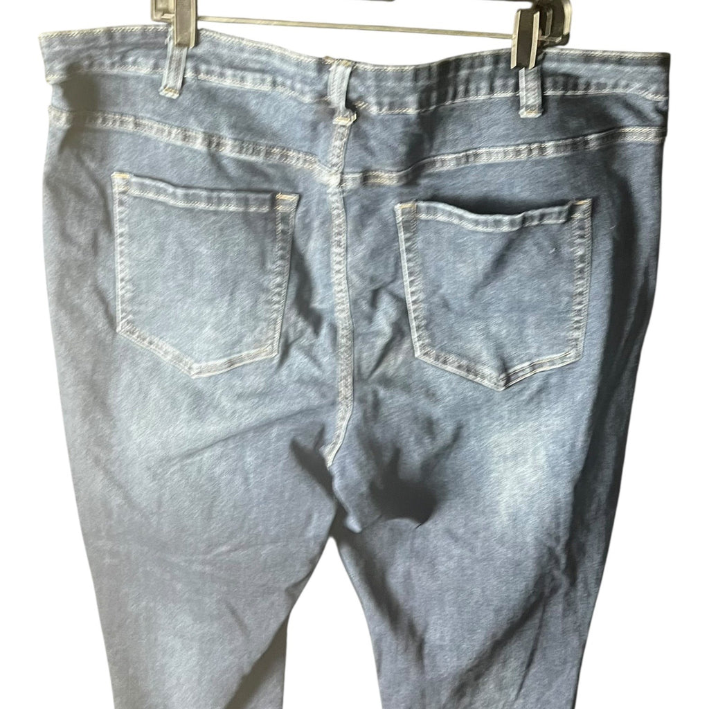 Venezia By Lane Bryant Denim Distressed Patchwork Jeans Womens Size 24 Blue