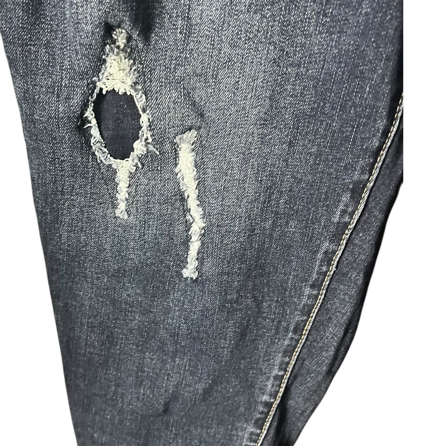 Venezia By Lane Bryant Denim Distressed Patchwork Jeans Womens Size 24 Blue