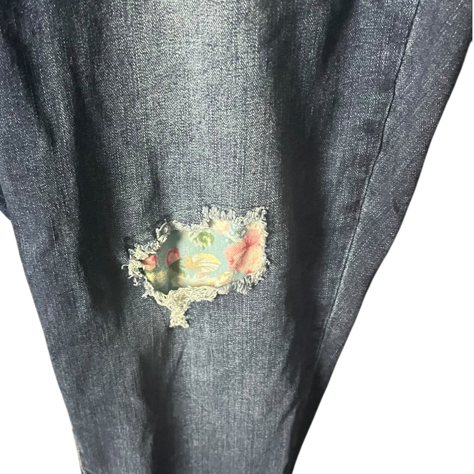 Venezia By Lane Bryant Denim Distressed Patchwork Jeans Womens Size 24 Blue