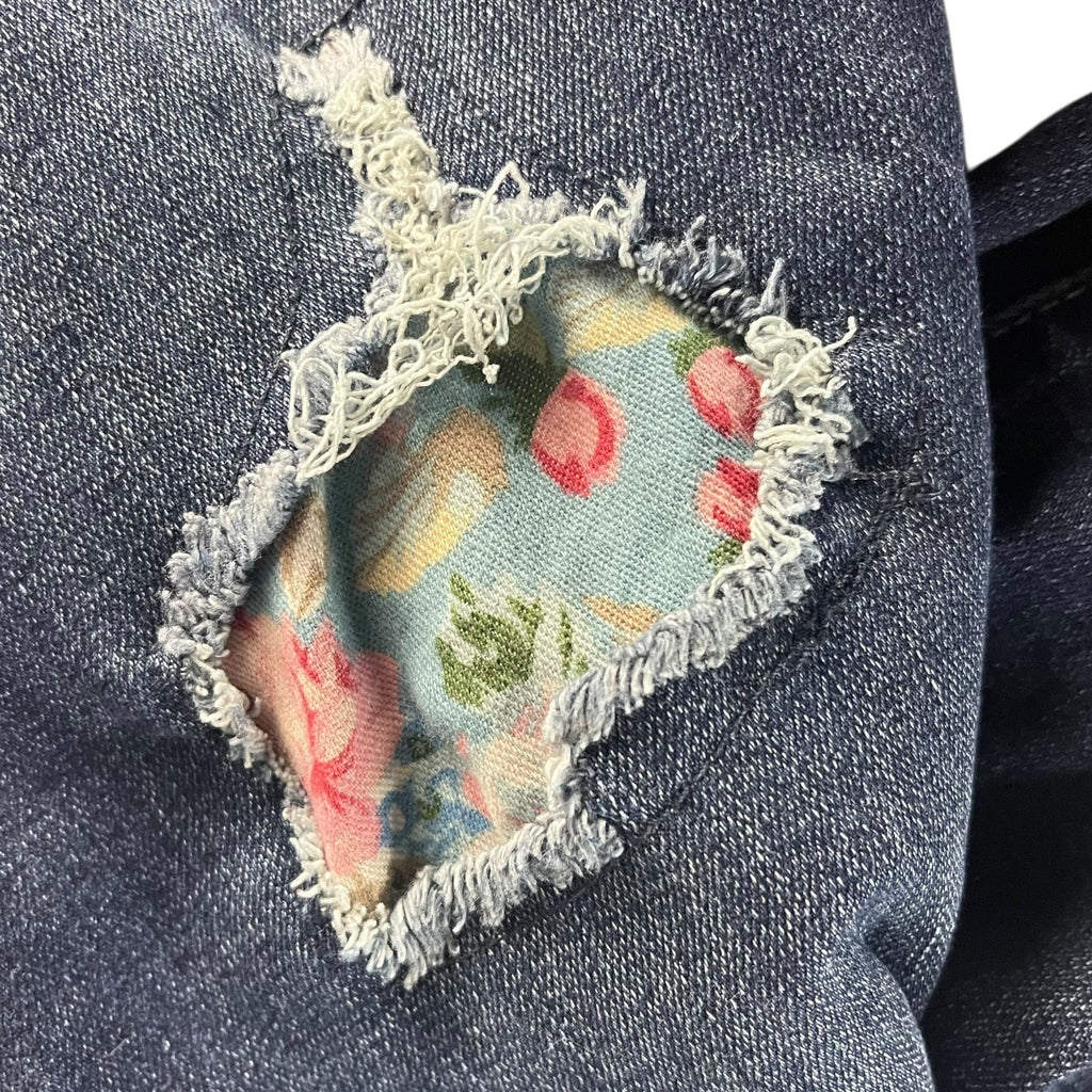 Venezia By Lane Bryant Denim Distressed Patchwork Jeans Womens Size 24 Blue