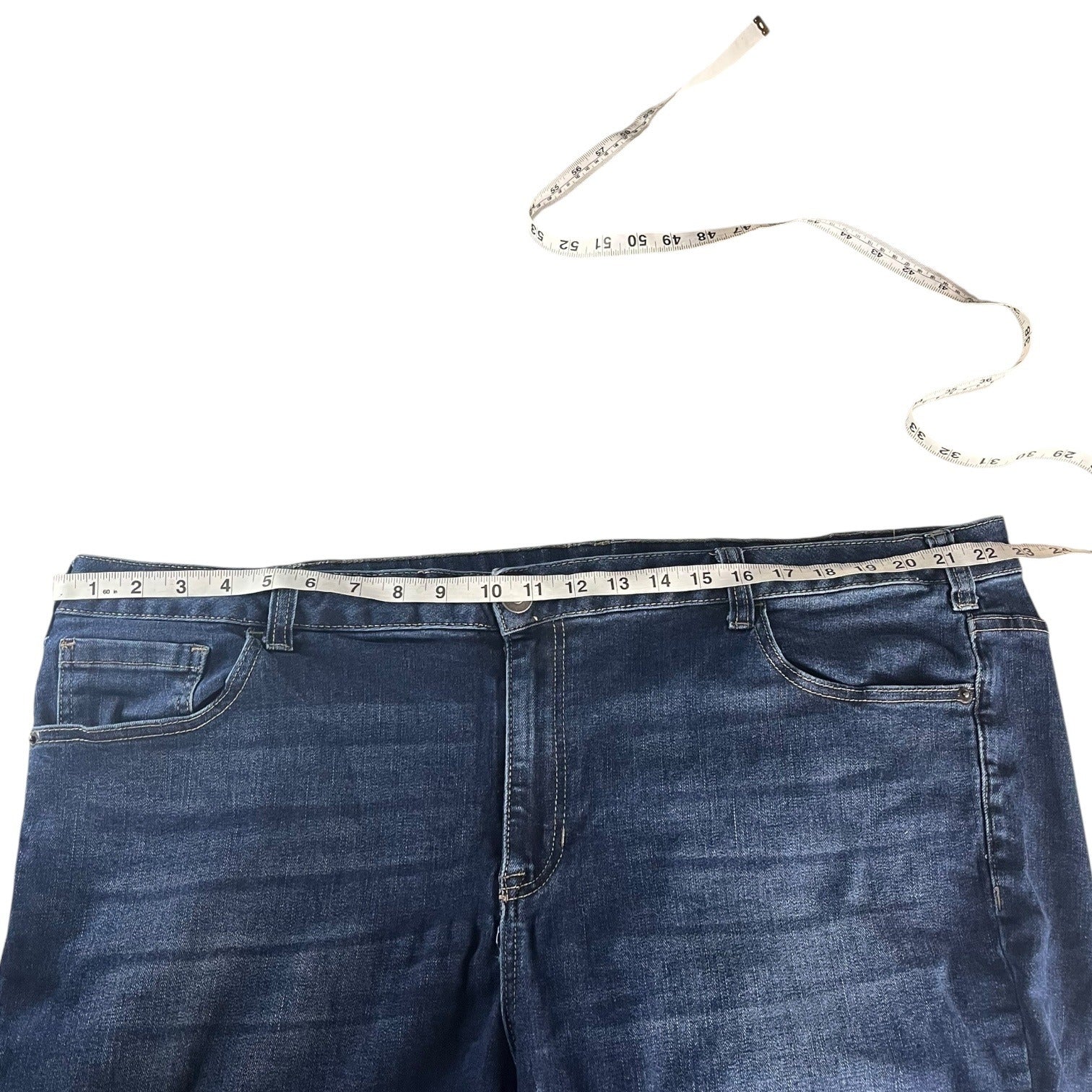 Venezia By Lane Bryant Denim Distressed Patchwork Jeans Womens Size 24 Blue