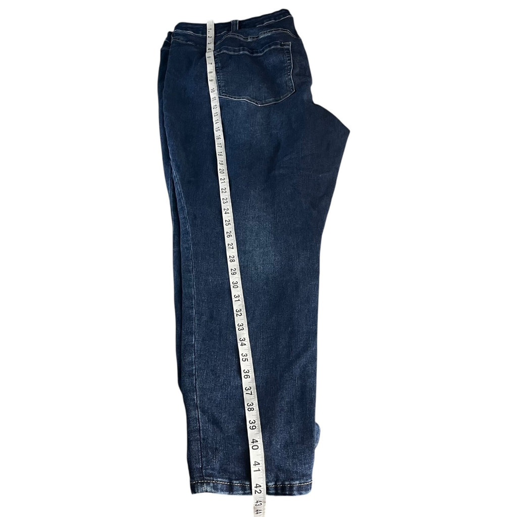 Venezia By Lane Bryant Denim Distressed Patchwork Jeans Womens Size 24 Blue