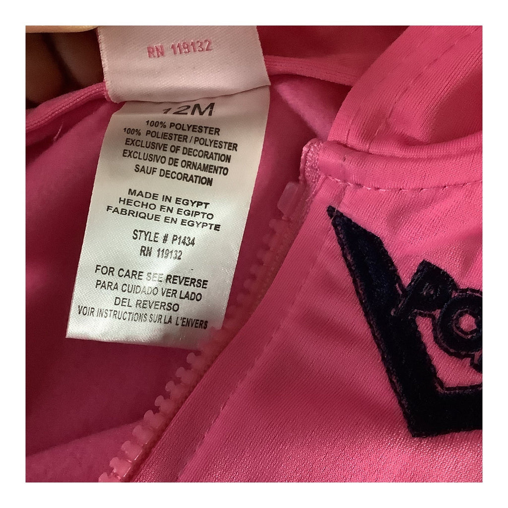 Pony Baby Girl 12M Sweatsuit Pink & Blue Hoodie Pants Set Polyester Graphic