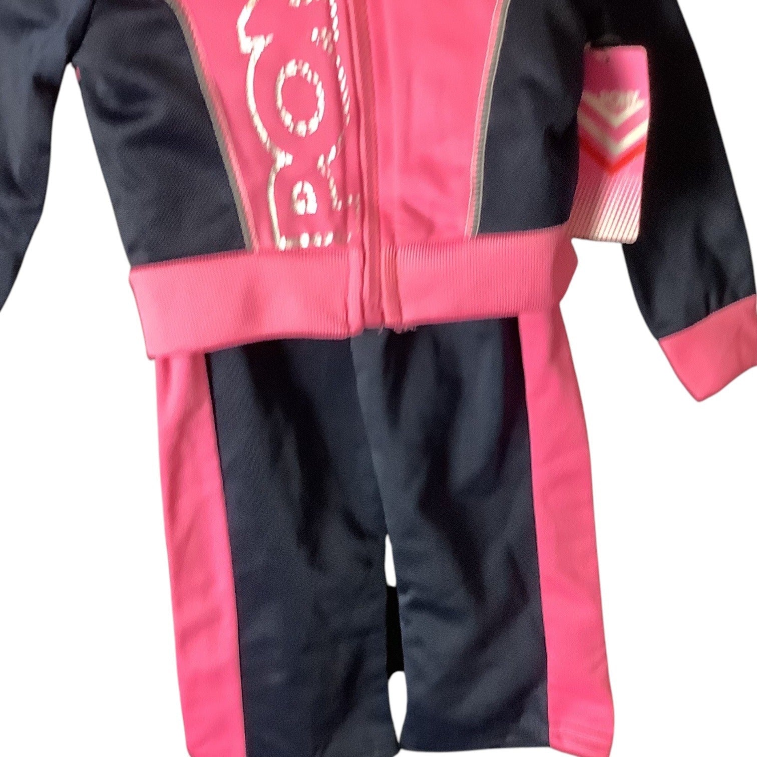 Pony Baby Girl 12M Sweatsuit Pink & Blue Hoodie Pants Set Polyester Graphic