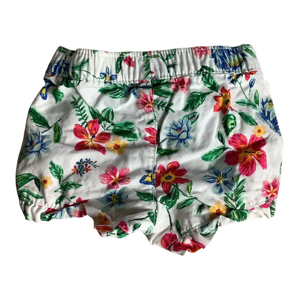 Old Navy Baby Girls Ruffled Shorts Size 0-3M Cotton Khaki & Floral Lot of 2