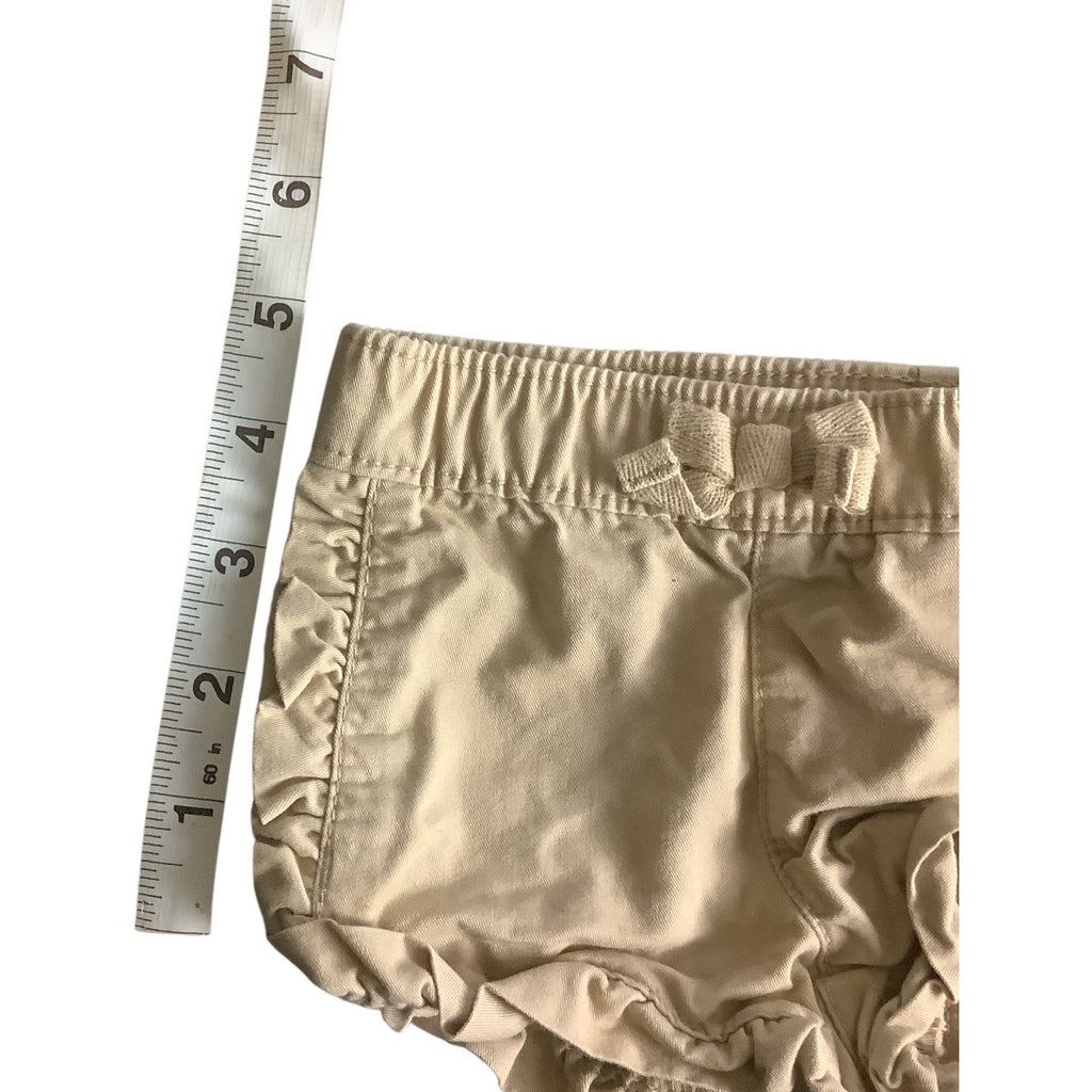 Old Navy Baby Girls Ruffled Shorts Size 0-3M Cotton Khaki & Floral Lot of 2