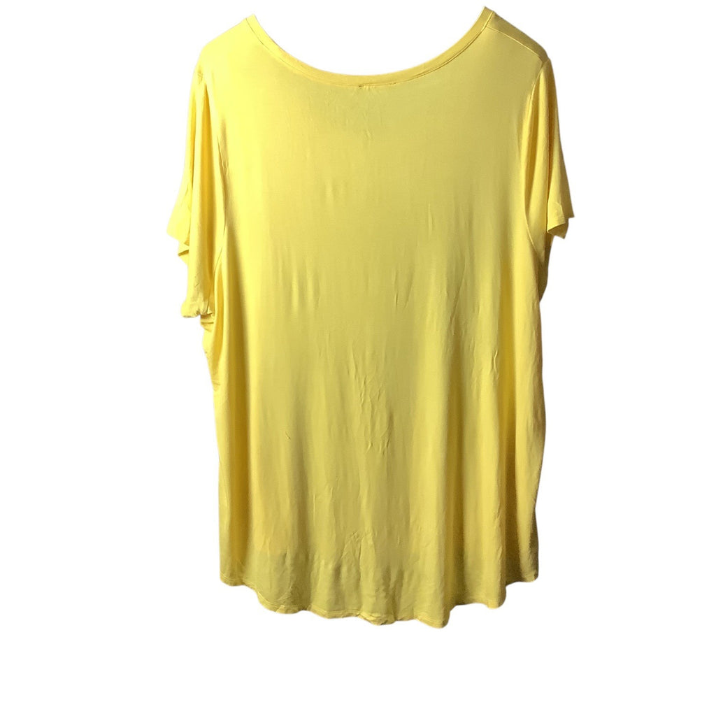 Lane Bryant Womens Plus Size 26/28 Yellow Graphic Tee "Be Happy Be Bright Be You"