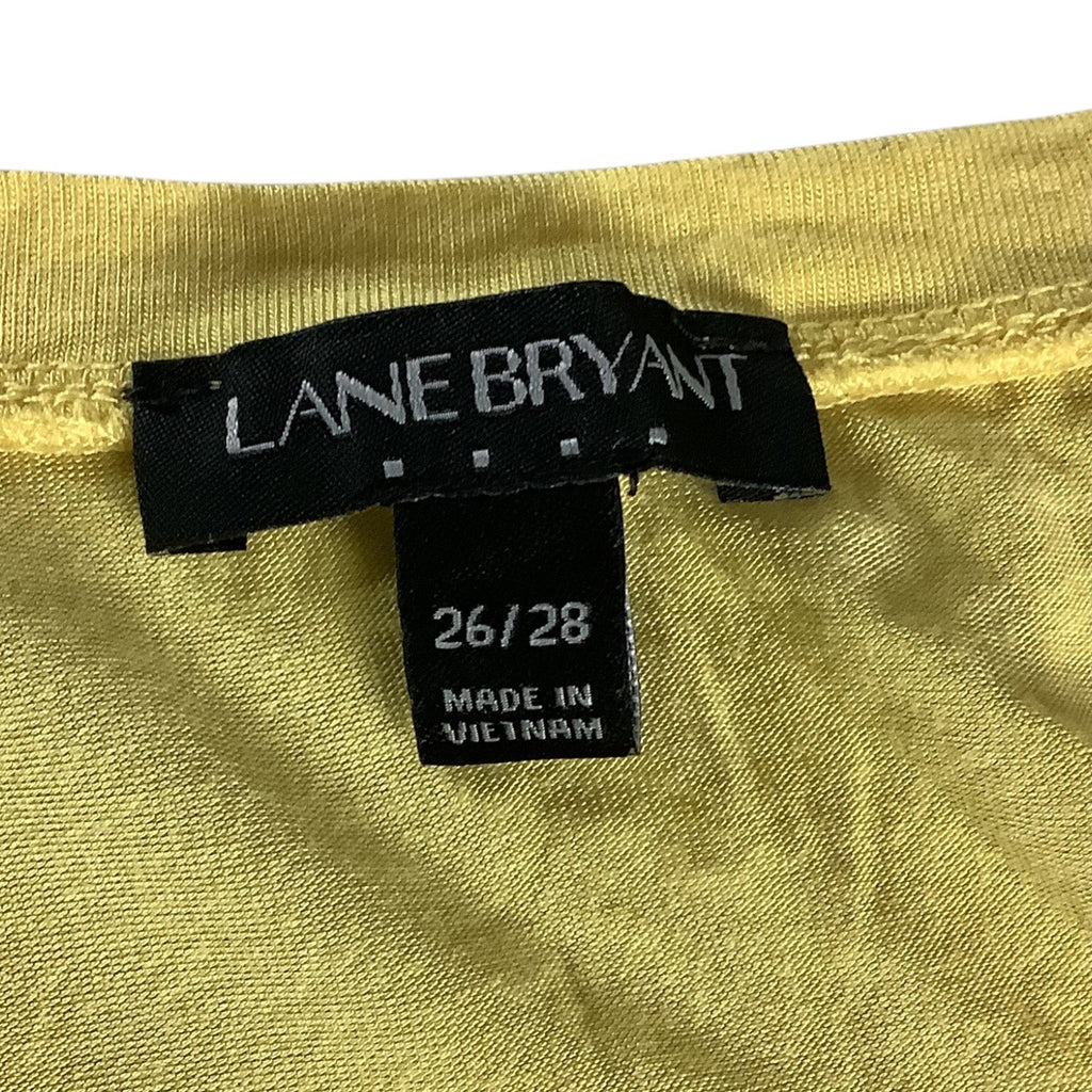 Lane Bryant Womens Plus Size 26/28 Yellow Graphic Tee "Be Happy Be Bright Be You"