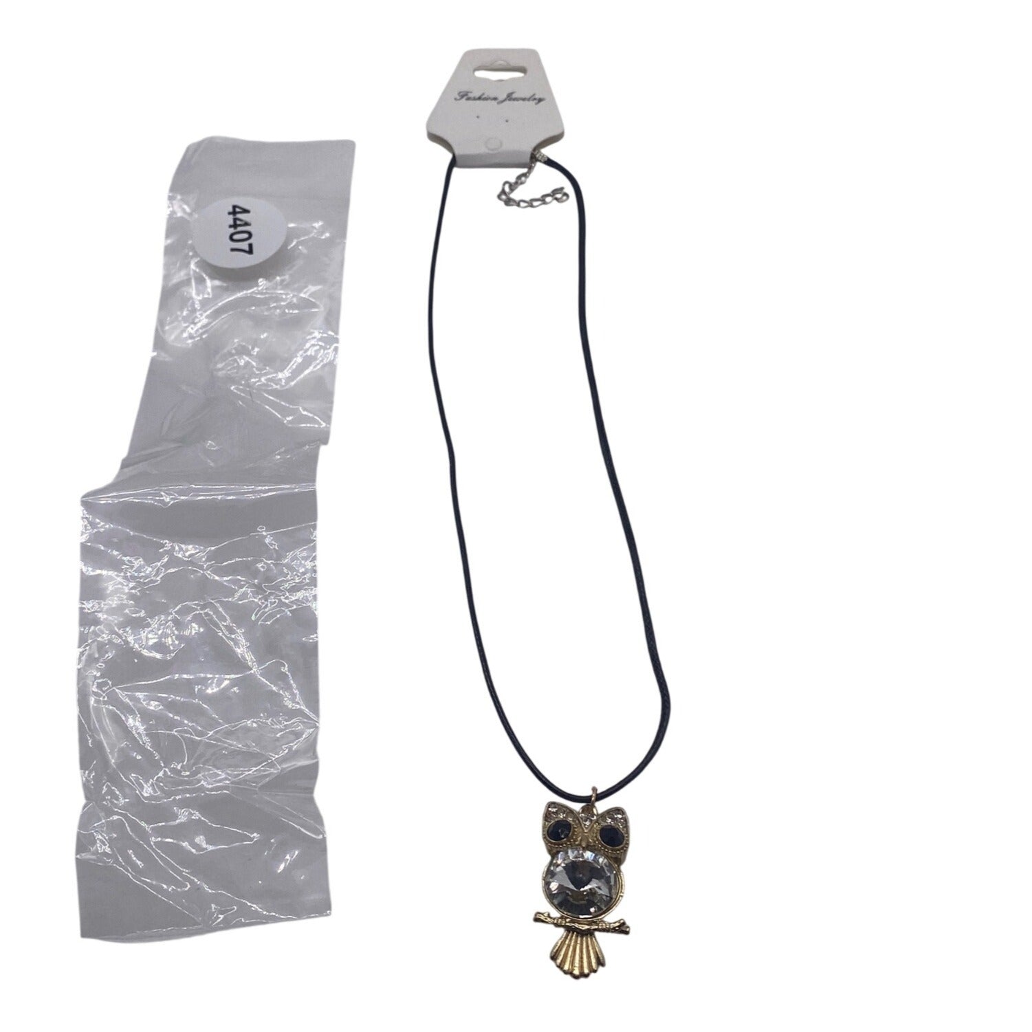 Crystal Owl Pendant Necklace Gold Tone Crystal Accents For Women