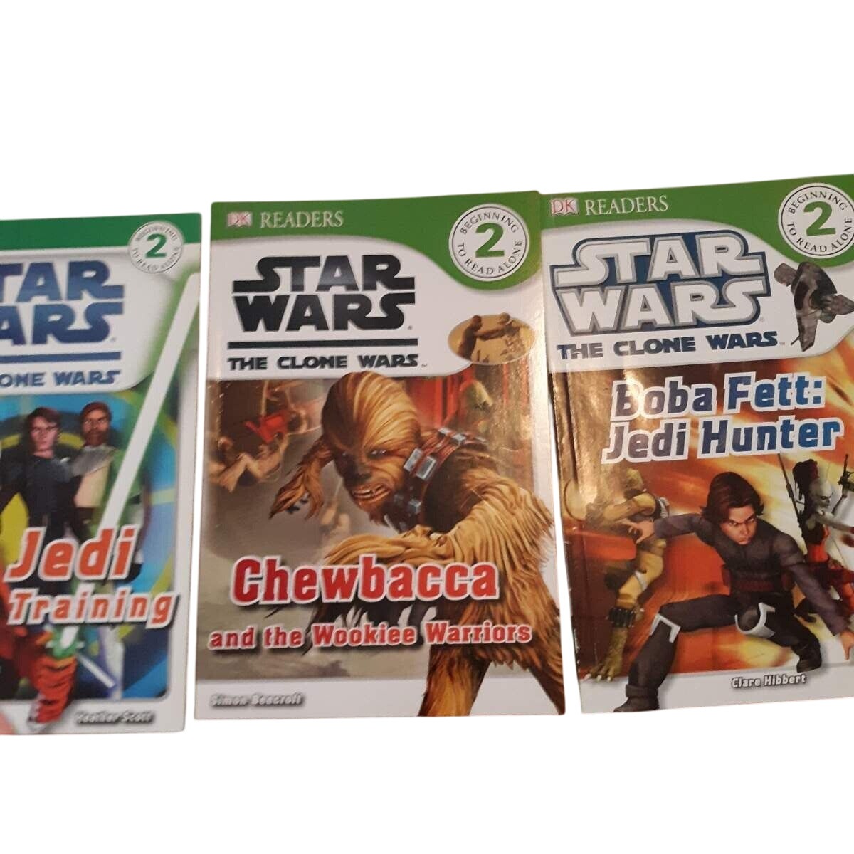 Star Wars The Clone Wars Readers Level 2 Set Of 3 Books Jedi Chewbacca Boba Fett