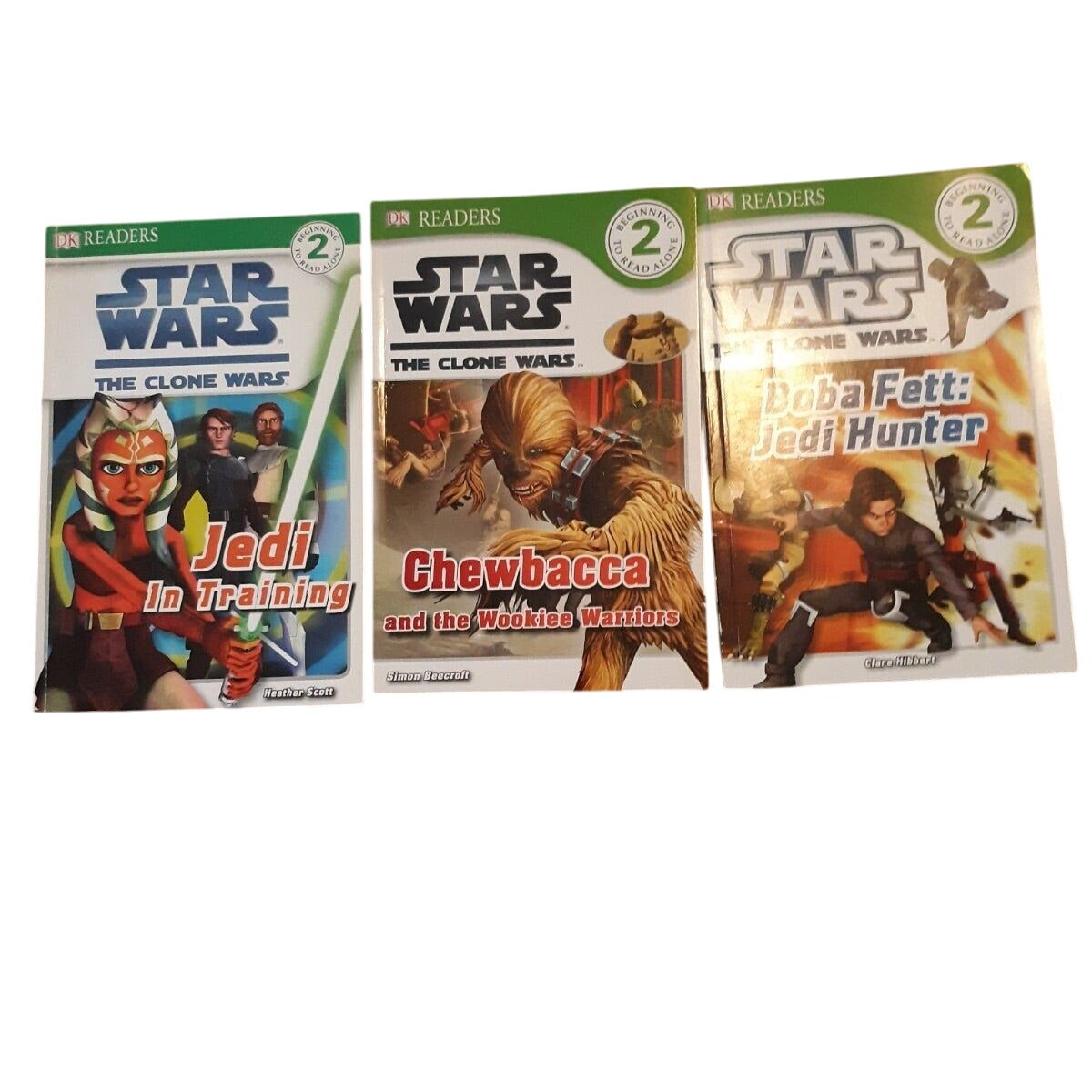 Star Wars The Clone Wars Readers Level 2 Set Of 3 Books Jedi Chewbacca Boba Fett