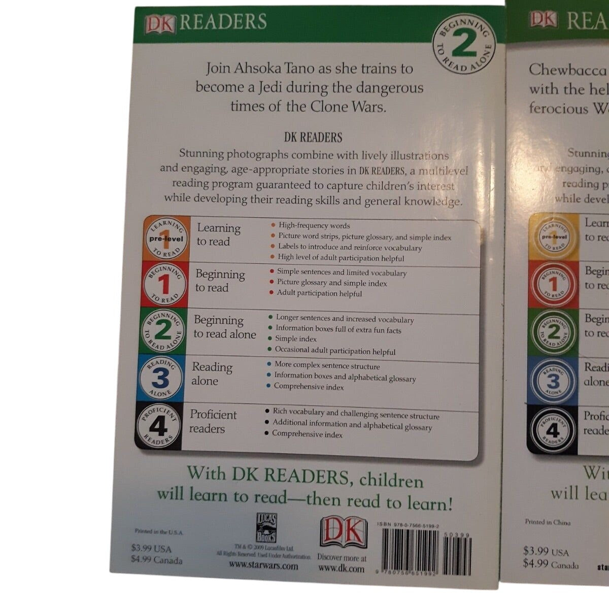 Star Wars The Clone Wars Readers Level 2 Set Of 3 Books Jedi Chewbacca Boba Fett