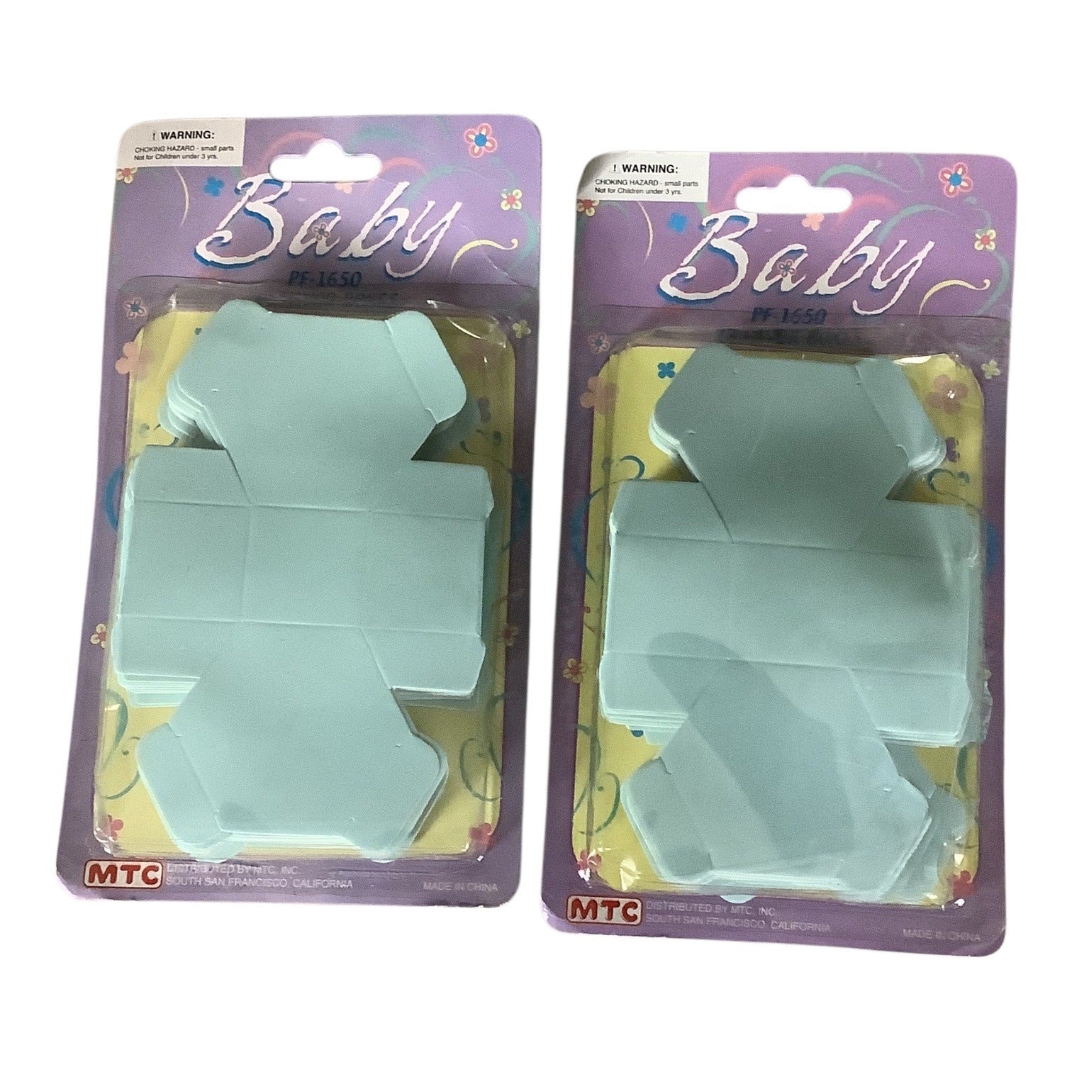 2 Packs Baby Party Favor Boxes PF-1650 MTC 24-Count Blue Flat Fold Design