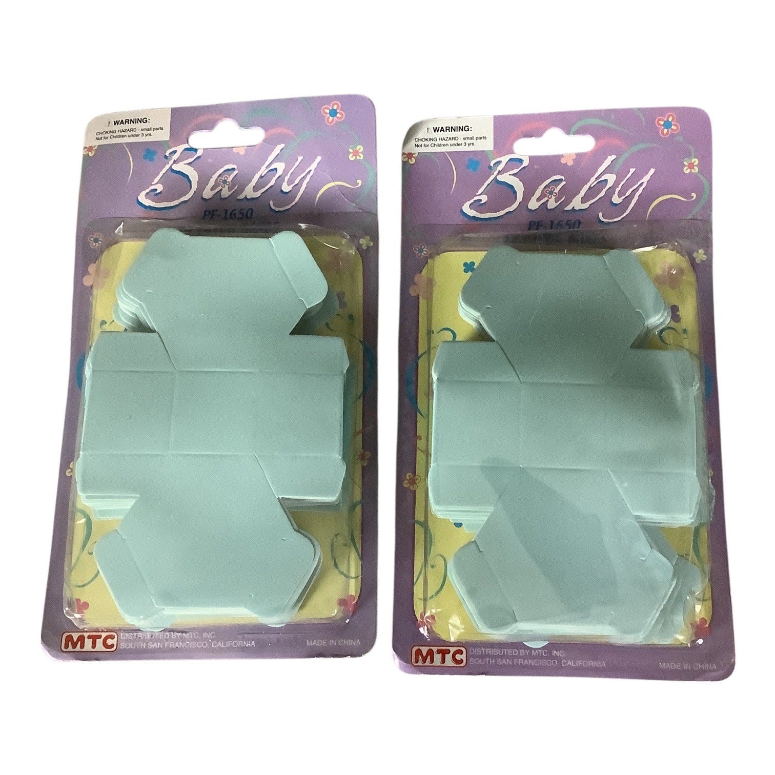 2 Packs Baby Party Favor Boxes PF-1650 MTC 24-Count Blue Flat Fold Design