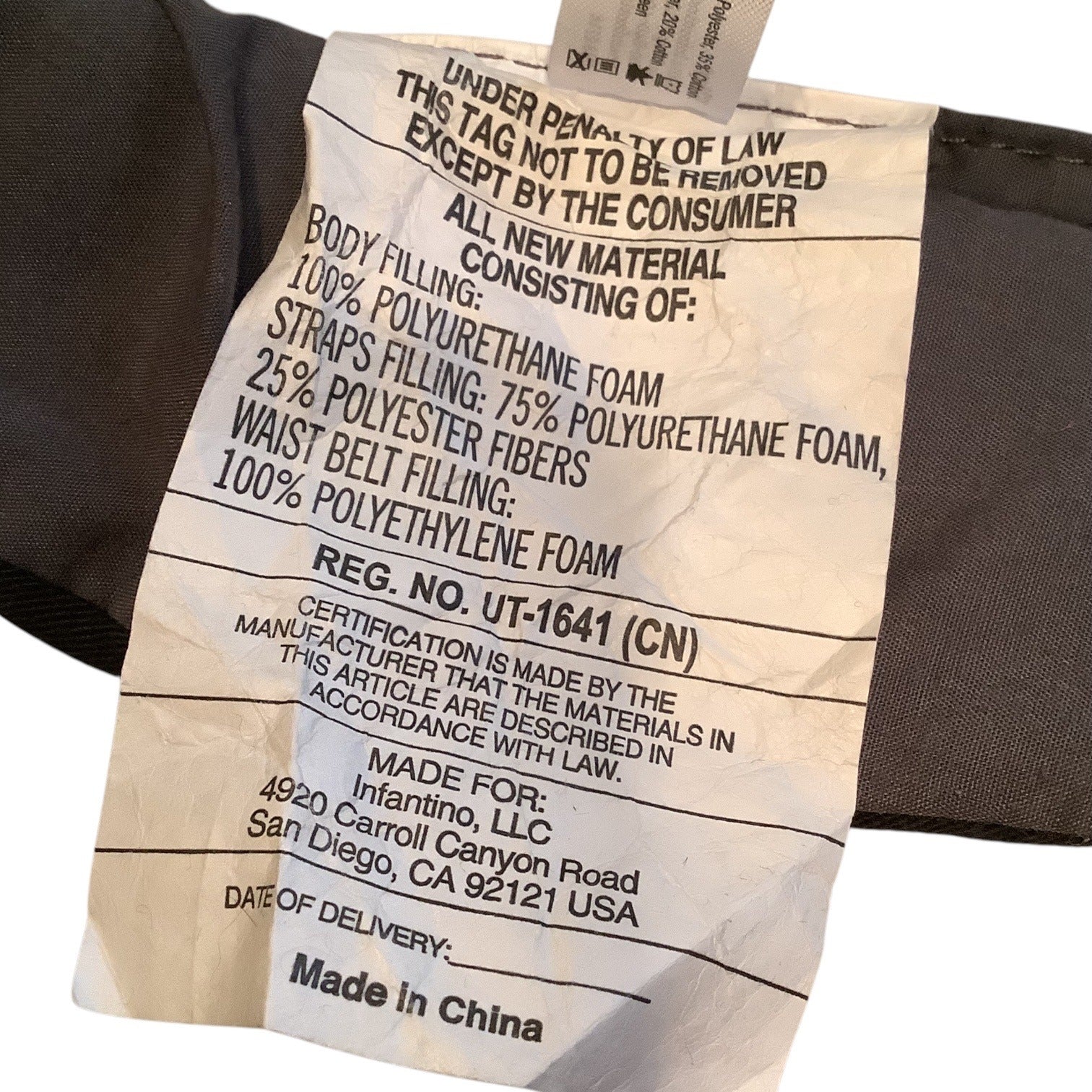 Infantino Ergonomic Adjustable Baby Carrier Black 8lb-32lb