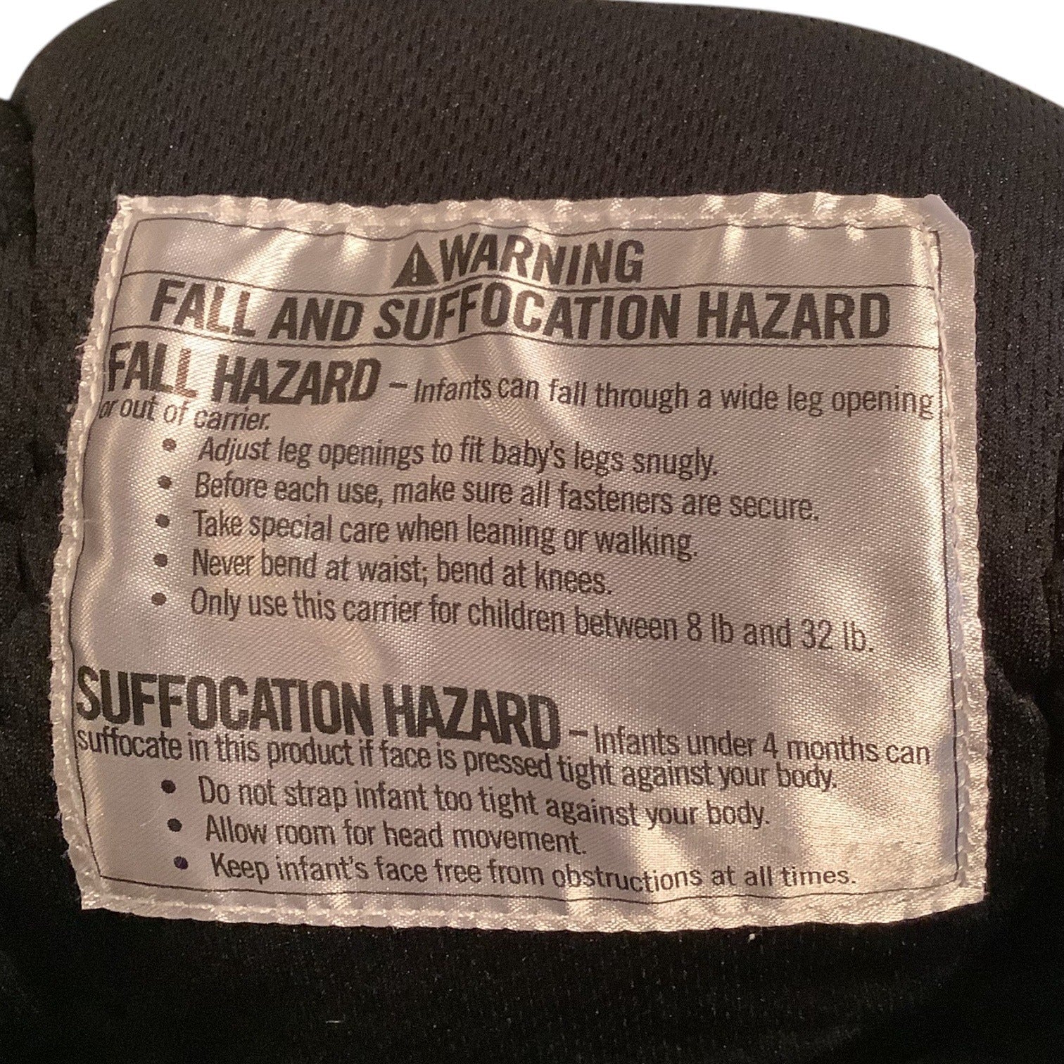 Infantino Ergonomic Adjustable Baby Carrier Black 8lb-32lb