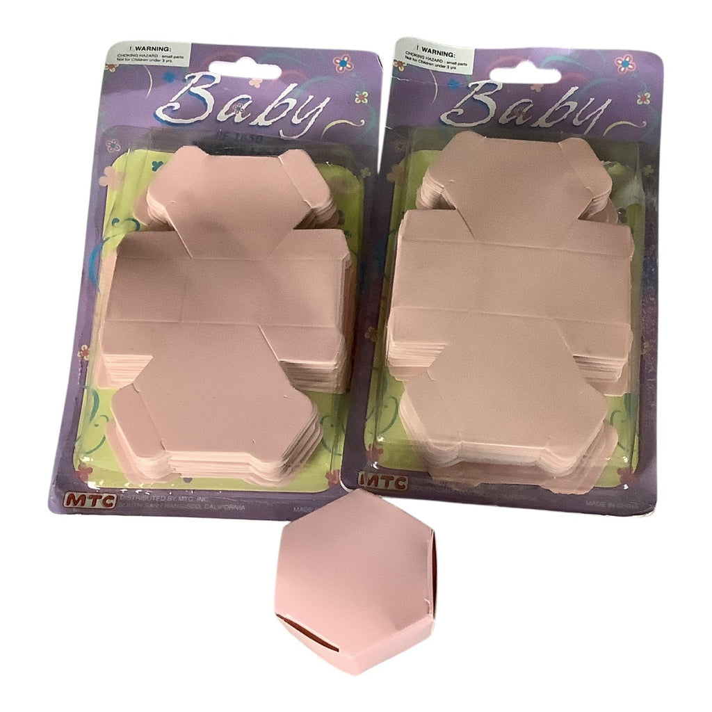 2 Packs Baby Party Favor Boxes PF-1650 MTC 24-Count Pink Flat Fold Design