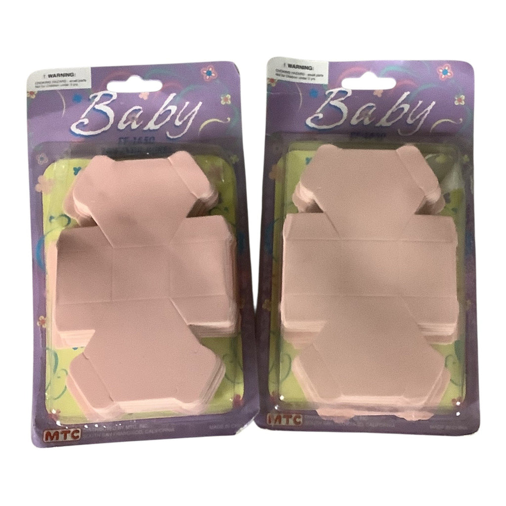 2 Packs Baby Party Favor Boxes PF-1650 MTC 24-Count Pink Flat Fold Design