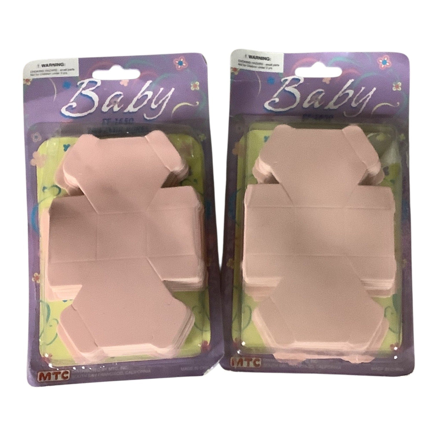 2 Packs Baby Party Favor Boxes PF-1650 MTC 24-Count Pink Flat Fold Design