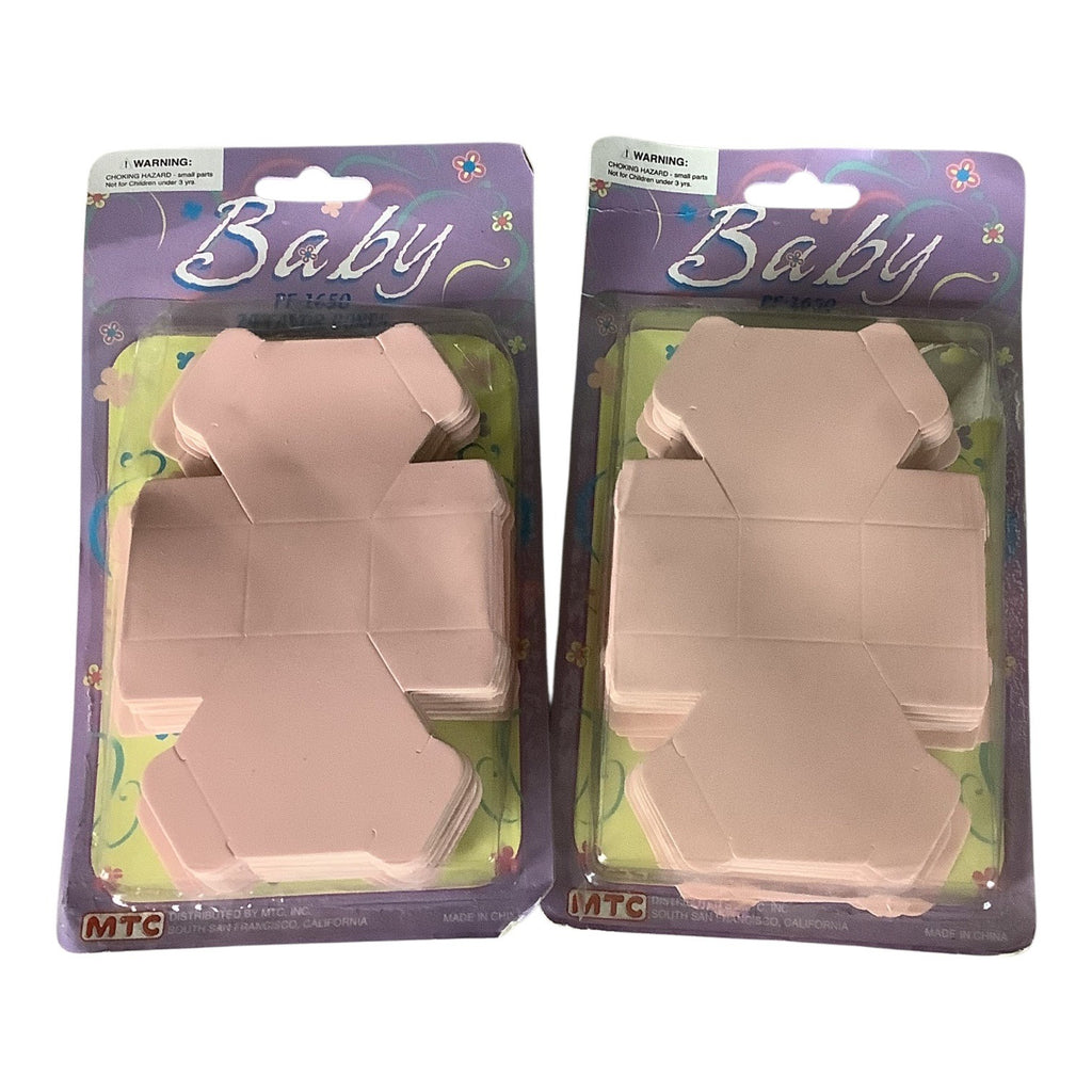 2 Packs Baby Party Favor Boxes PF-1650 MTC 24-Count Pink Flat Fold Design