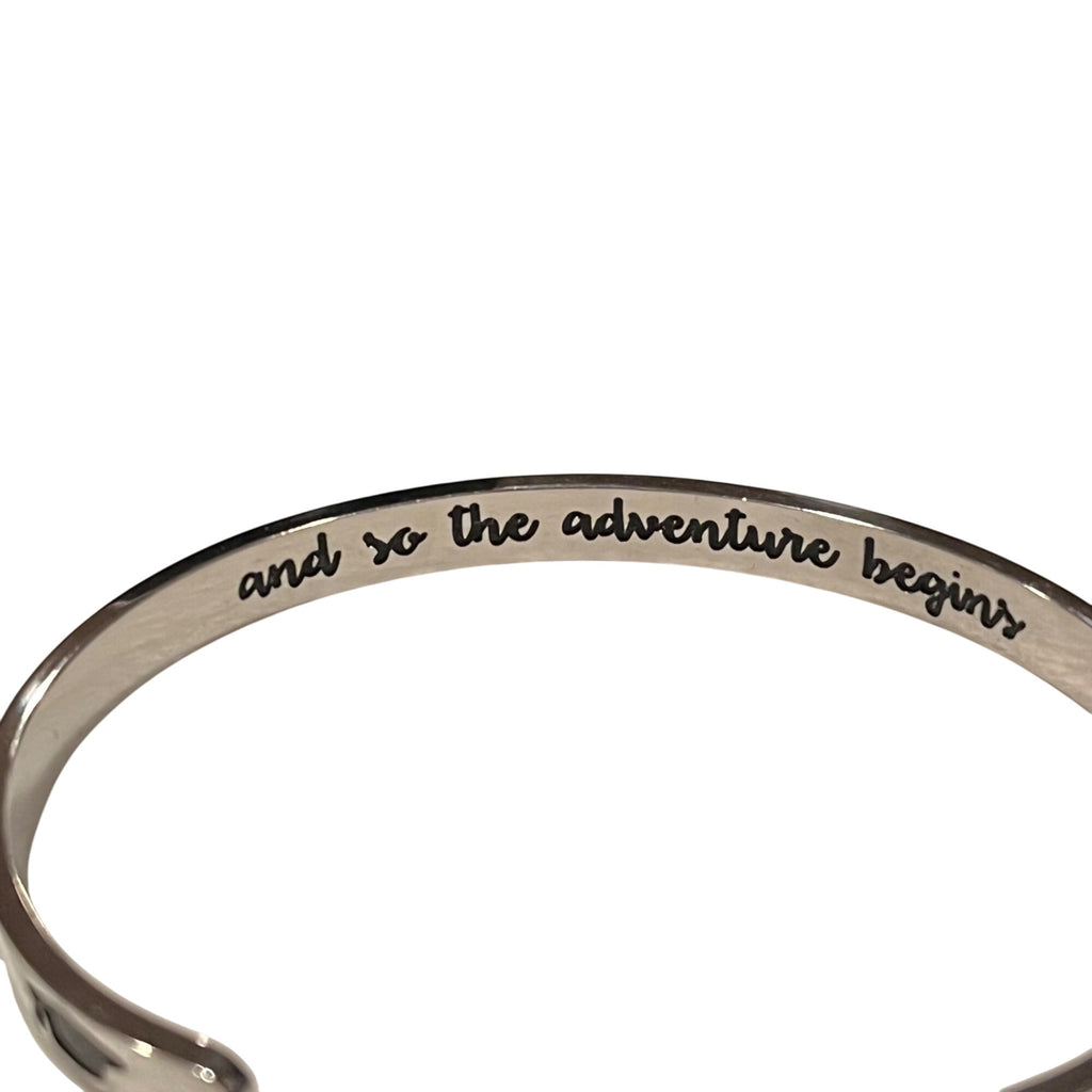 Graduation Bracelet Class Of 2019 Bangle "And So The Adventure Begins" Adjustable Cuff
