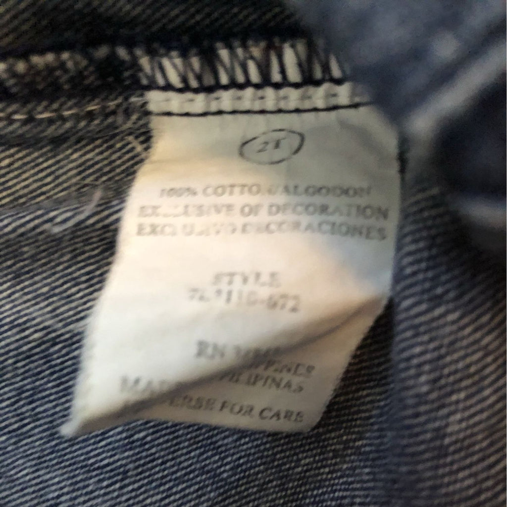 Toddler Girls Denim Blue Jeans Size 2T Side Cargo Pocket Elastic Waist Durable