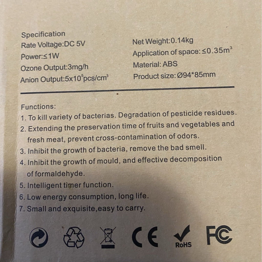 Rechargeable Mini Air Purifier White Compact Design USB Charging Port