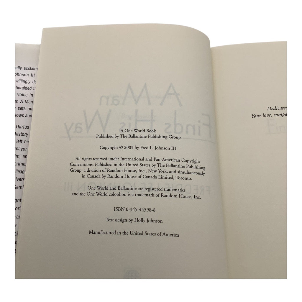 A Man Finds His Way By Freddie Lee Johnson III Hardcover Novel