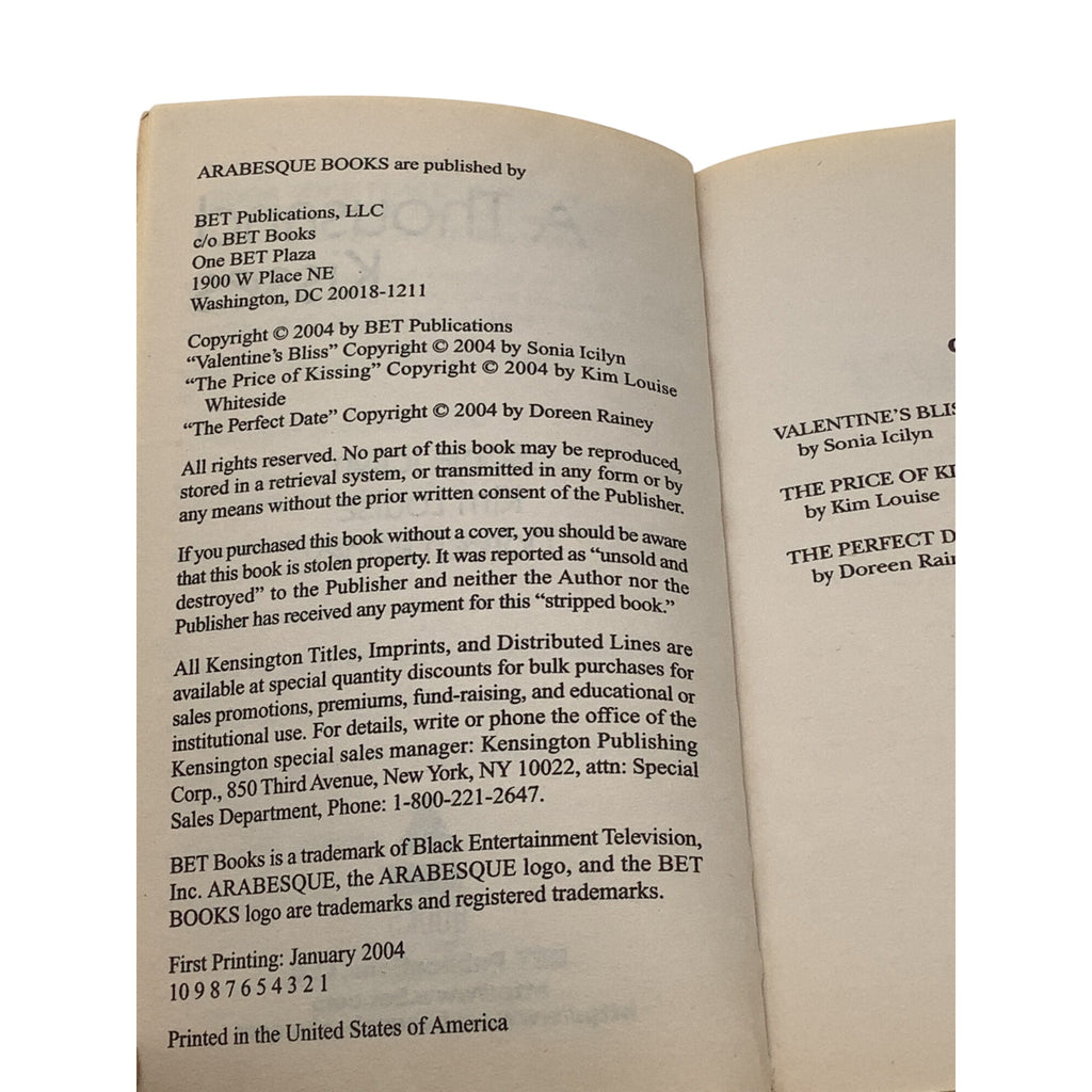 A Thousand Kisses By Sonia Icilyn Kim Louise Doreen Rainey Romance Novel