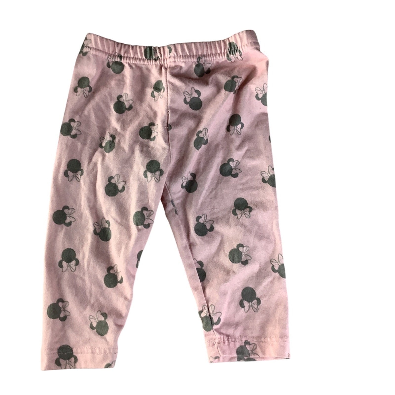 Baby Girl 2 Pc  Leggings 3-6M Pink & Minnie Mouse Print Cotton Blend