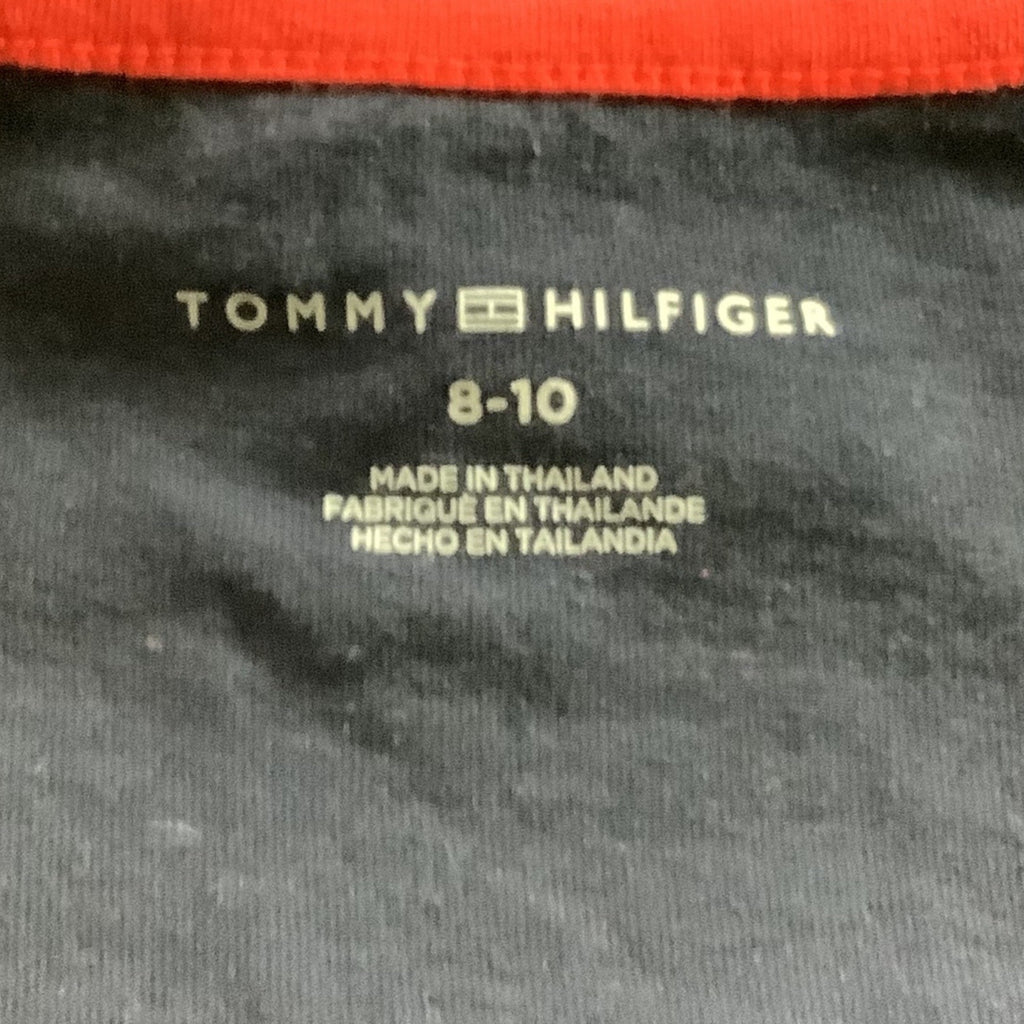 Tommy Hilfiger Girls Navy Tank Top With Ruffled Hem Size 8-10 Rainbow Print