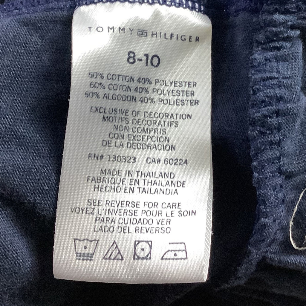 Tommy Hilfiger Girls Navy Tank Top With Ruffled Hem Size 8-10 Rainbow Print