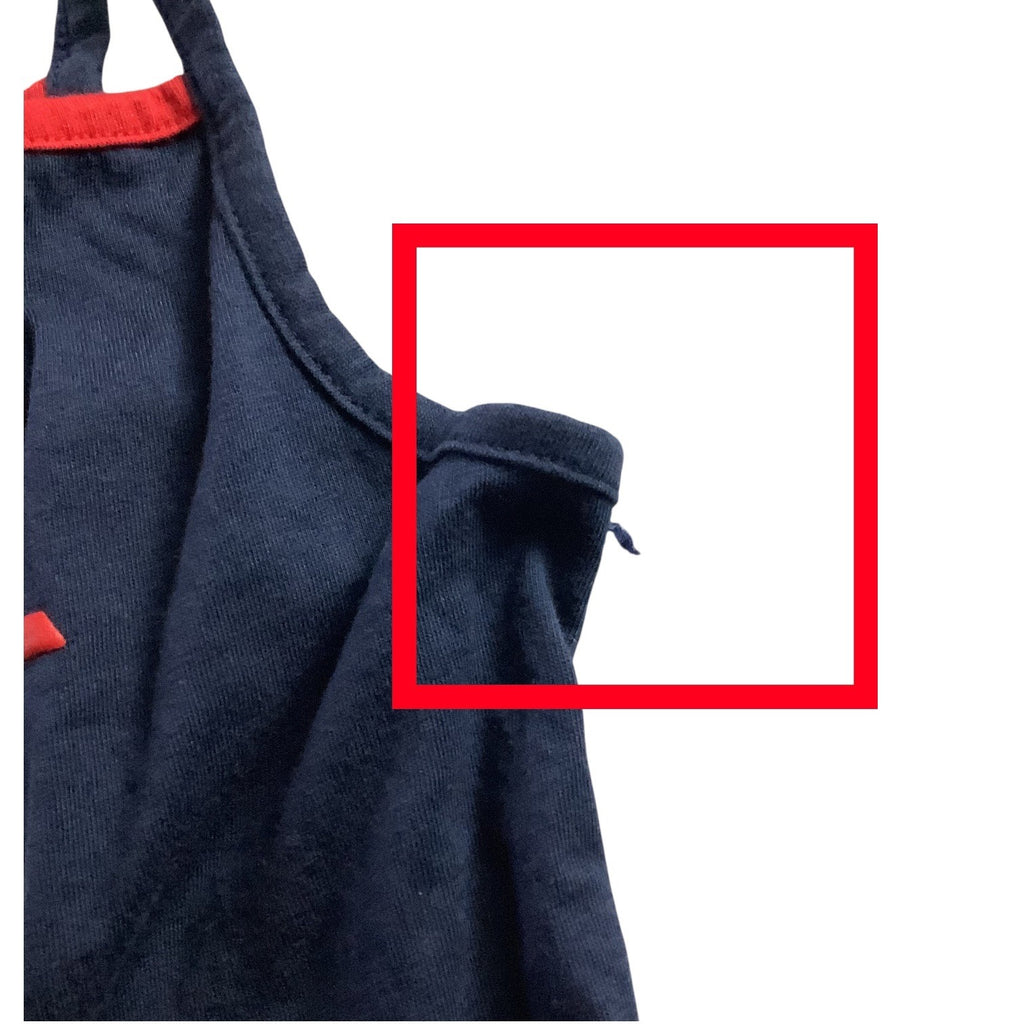 Tommy Hilfiger Girls Navy Tank Top With Ruffled Hem Size 8-10 Rainbow Print