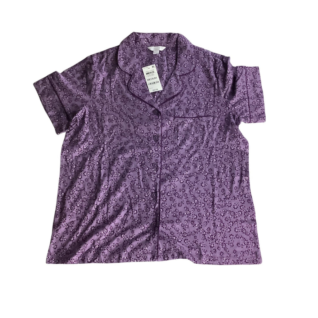 Charter Club Women's Notch Collar & Cropped Pajama Pants Set Floral Size M