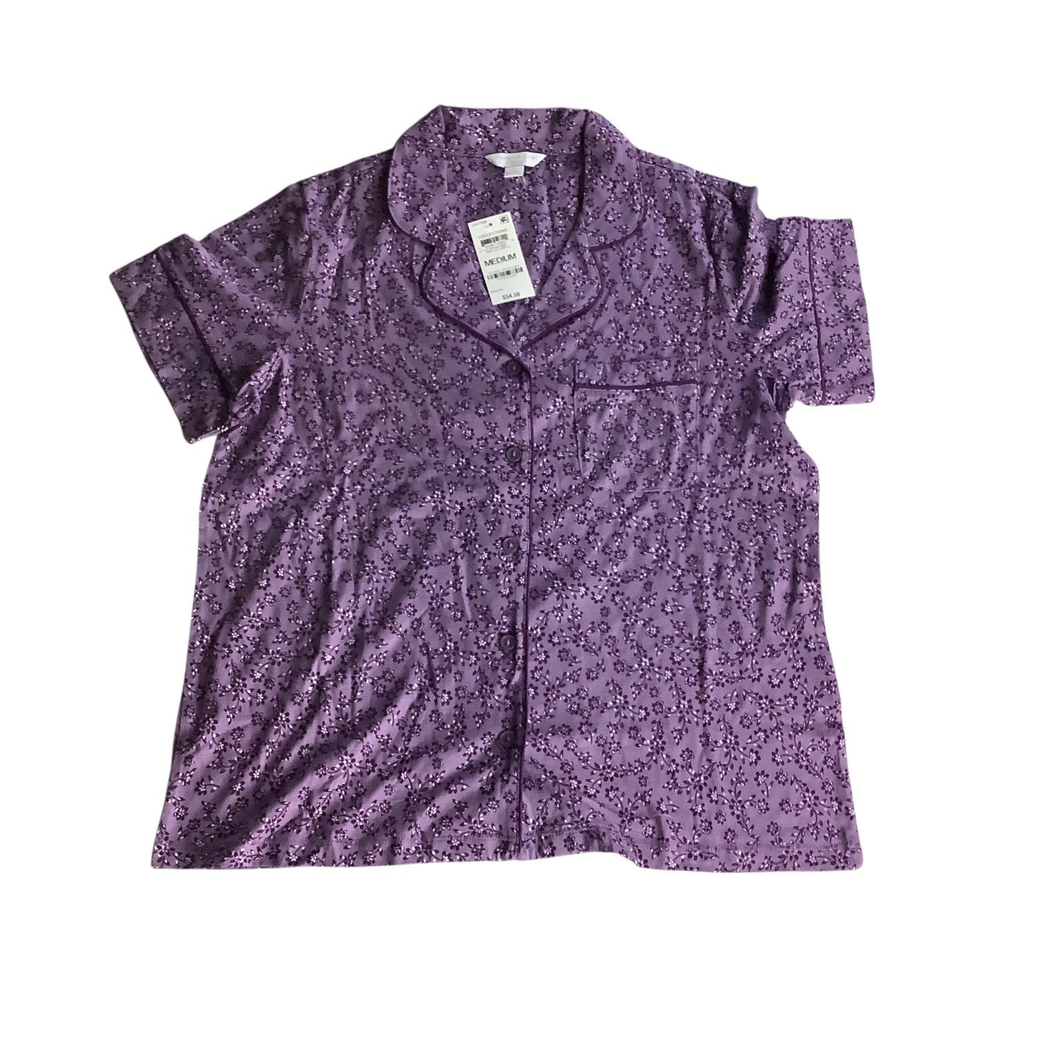 Charter Club Women's Notch Collar & Cropped Pajama Pants Set Floral Size M