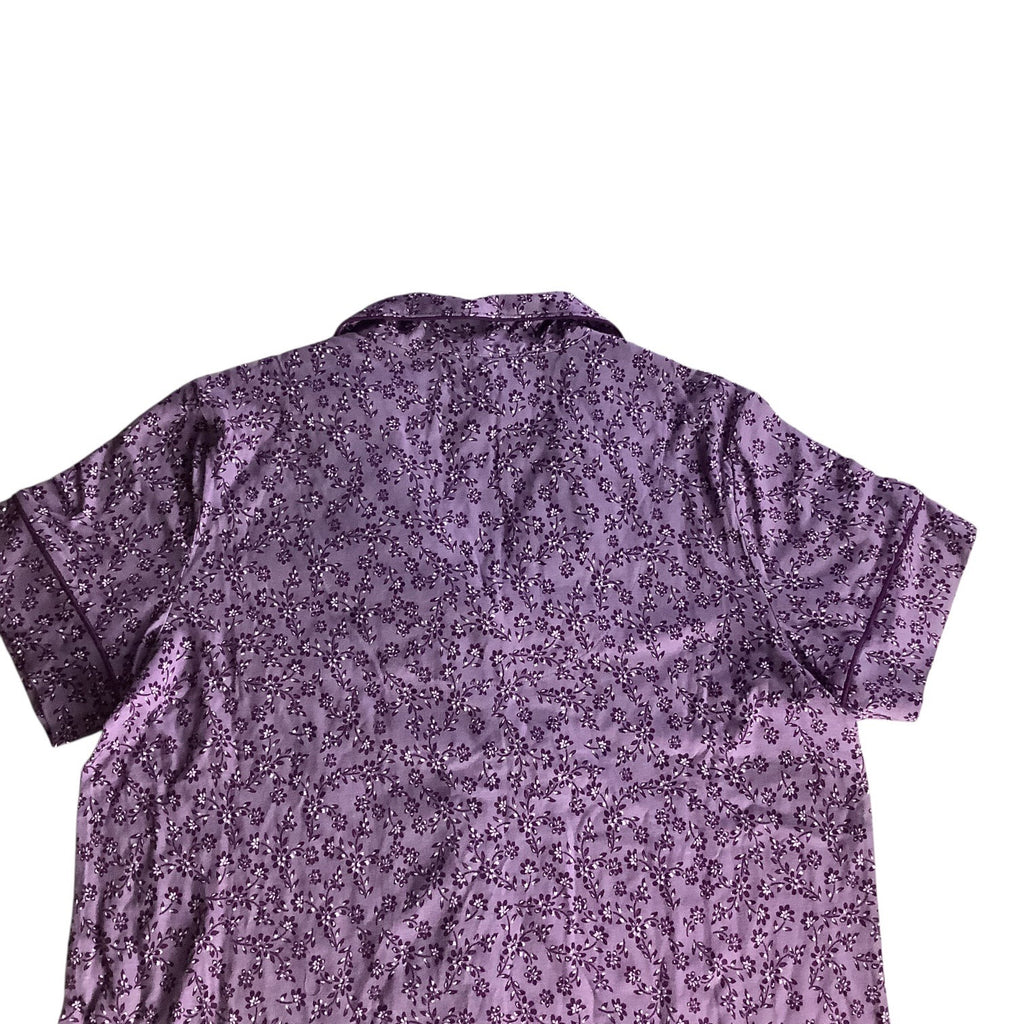 Charter Club Women's Notch Collar & Cropped Pajama Pants Set Floral Size M