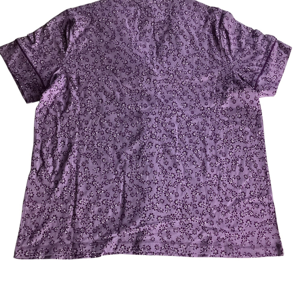 Charter Club Women's Notch Collar & Cropped Pajama Pants Set Floral Size M