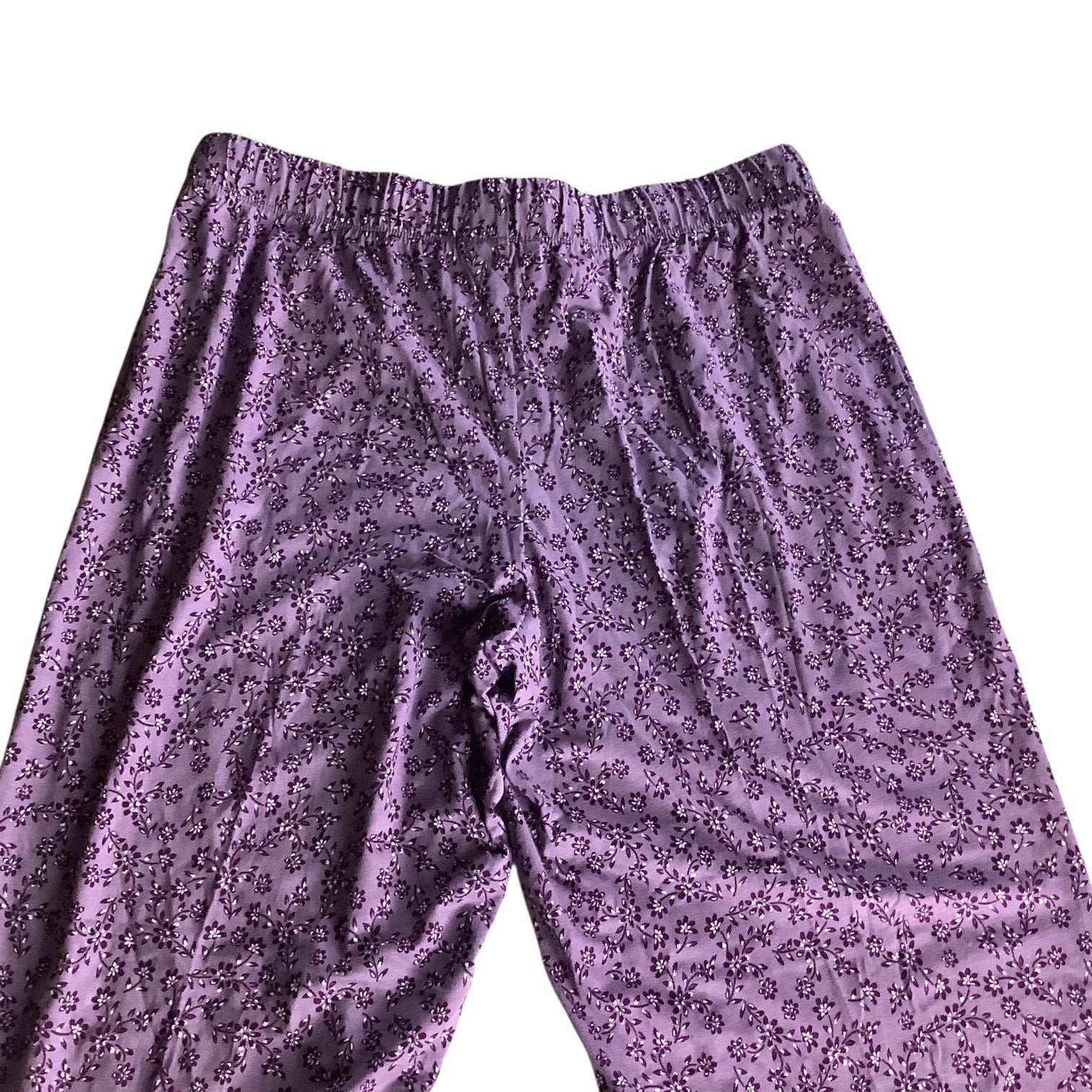 Charter Club Women's Notch Collar & Cropped Pajama Pants Set Floral Size M