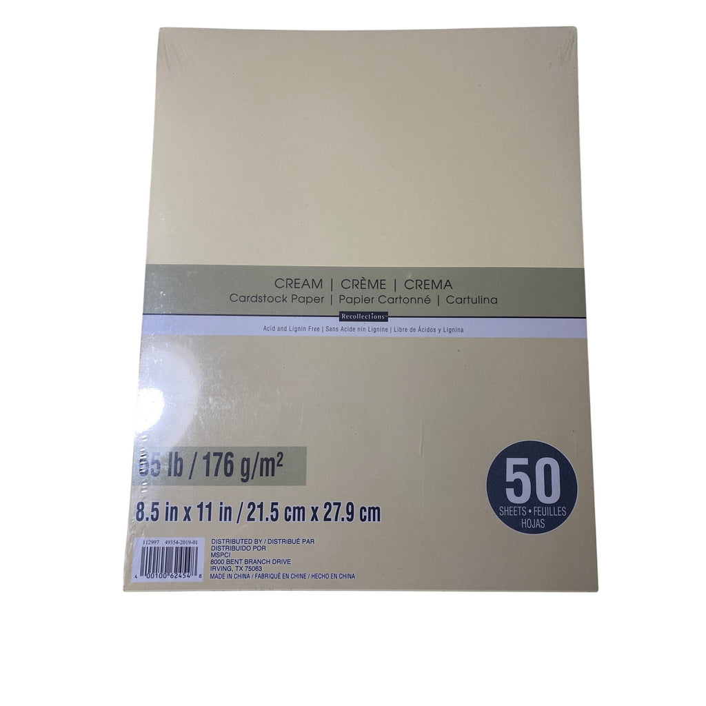 Recollections Cream Cardstock Paper 8.5" x 11" 65lb 176g/m² Pack Of 50 Acid-Free