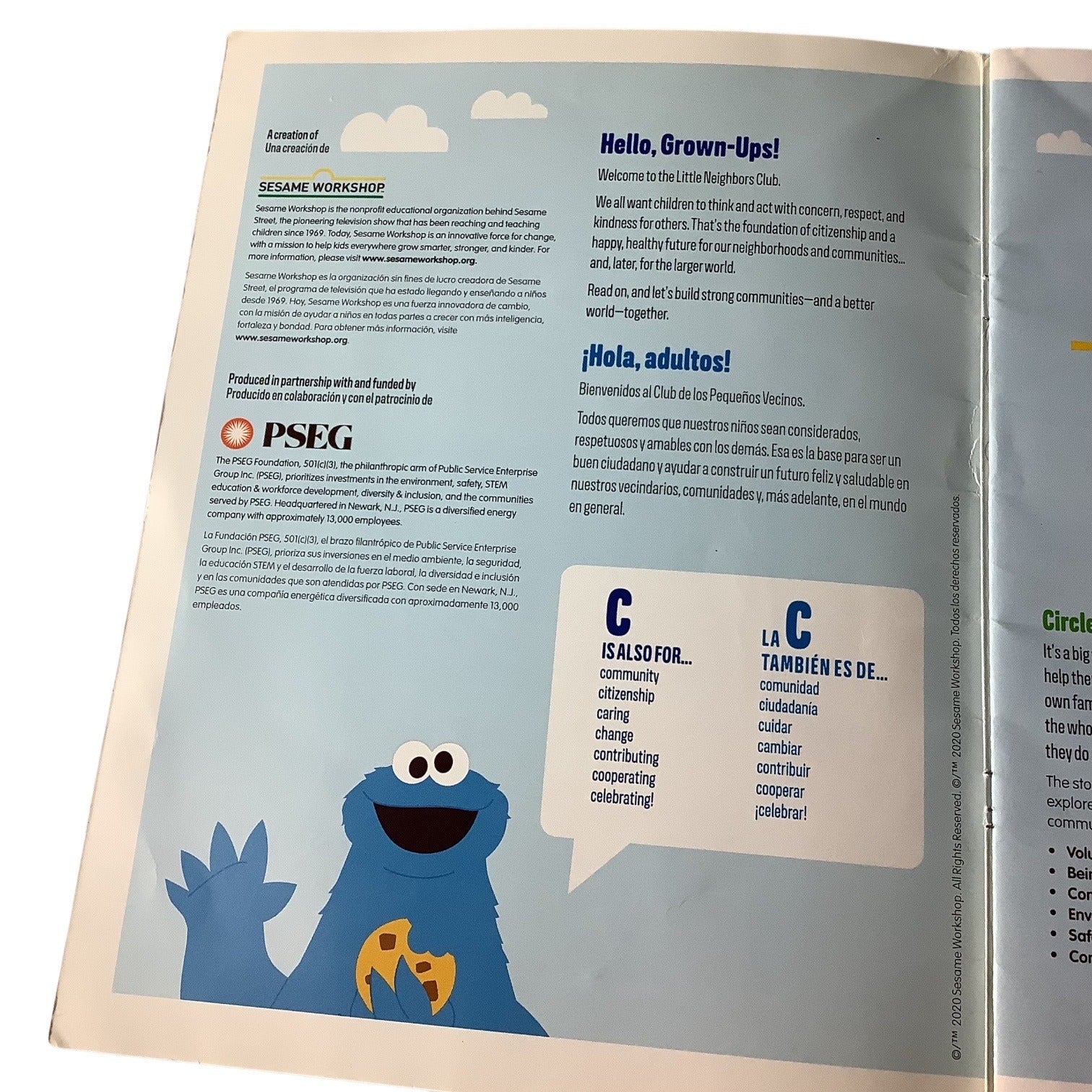 Sesame Street Little Neighbors Activity Book Bilingual Kids Collaboration PSEG