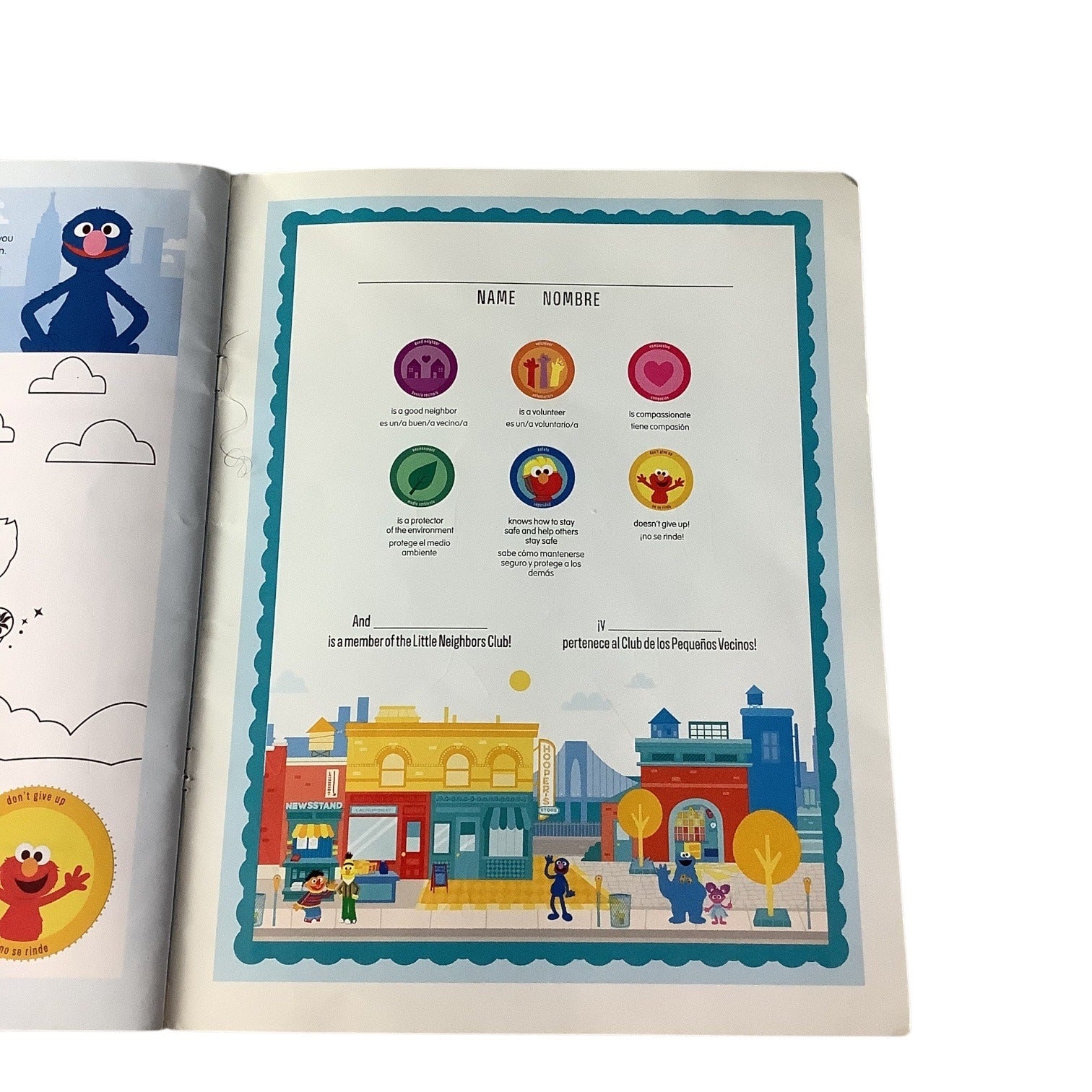 Sesame Street Little Neighbors Activity Book Bilingual Kids Collaboration PSEG