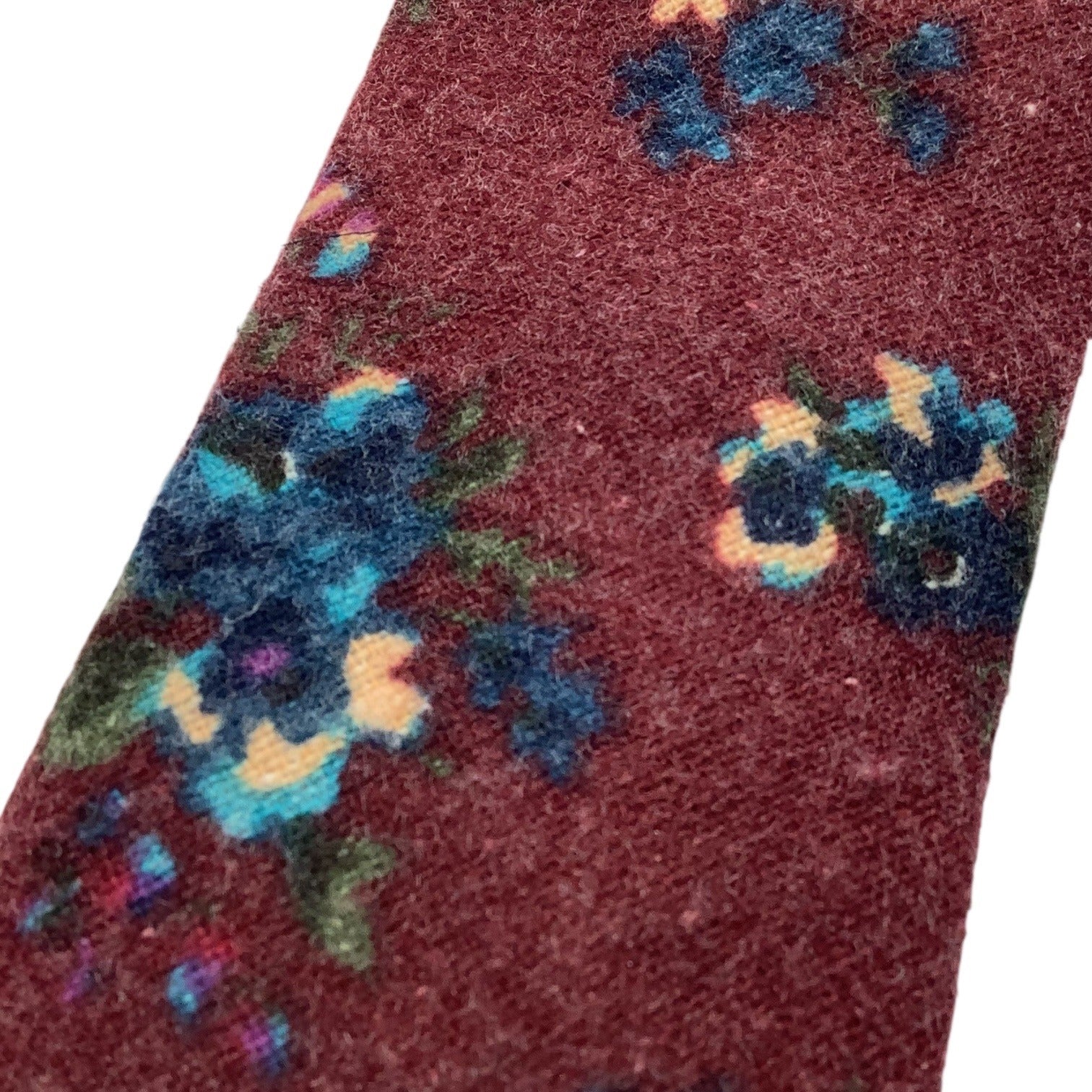 Skinny Tie Madness Mens Floral Neck Tie Burgundy Multicolor Cotton SKM3222