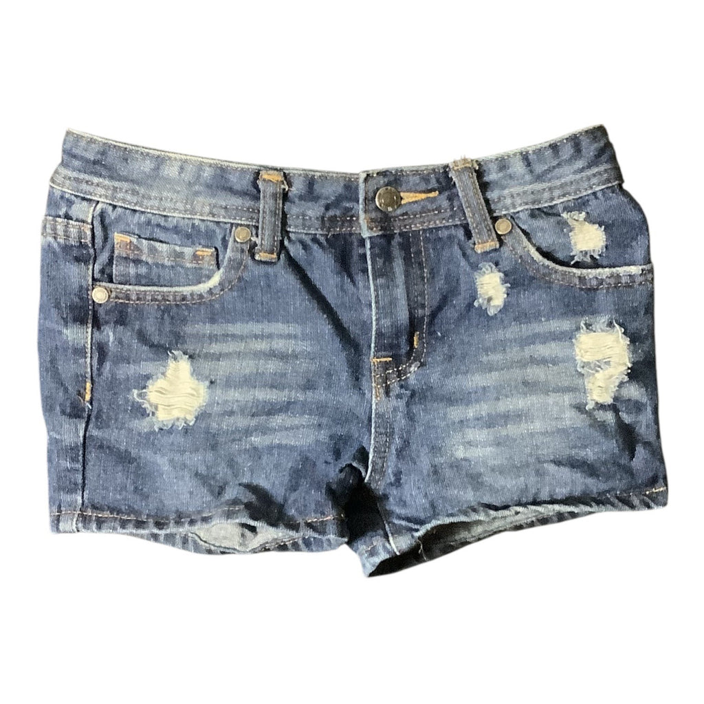 Aviva Girls Daisy Dukes Style Jean Shorts Distressed Denim Blue Size 14