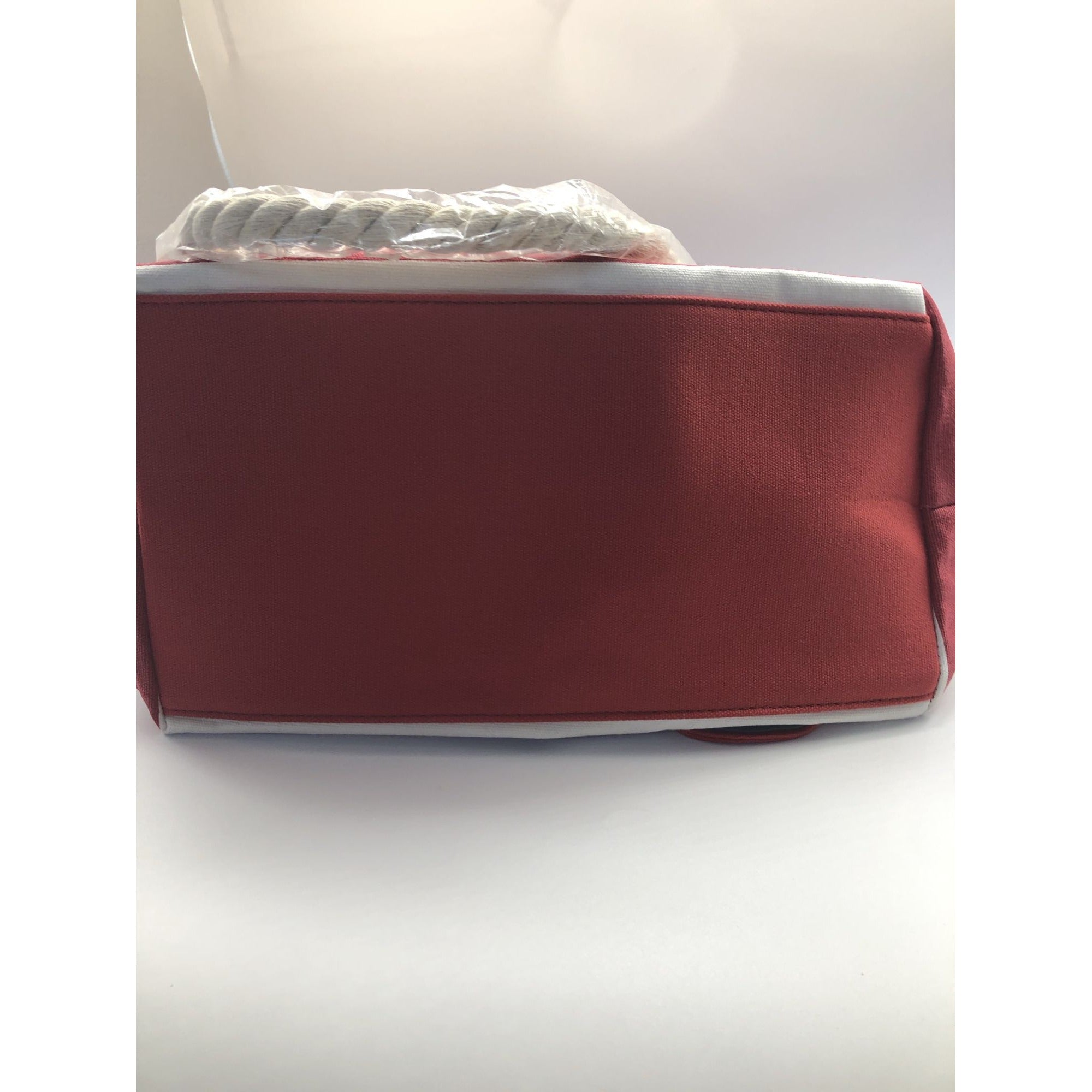 PortoVino Beach Wine Tote Red White Stripe Bag W/ Hidden Insulated Compartment