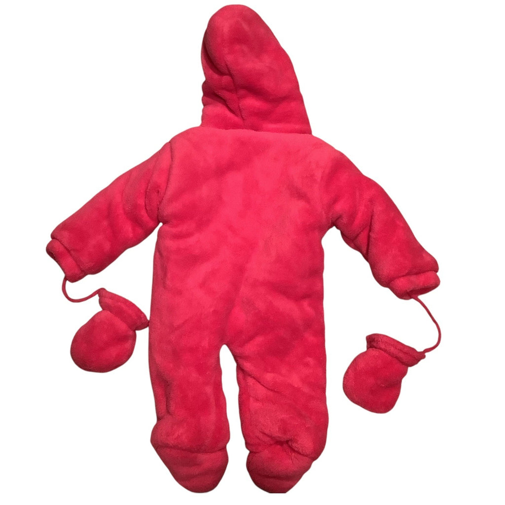 Take Me Home By C.I Baby Girls Pink Hooded Snowsuit With Mittens Size 3/6M Bear Design